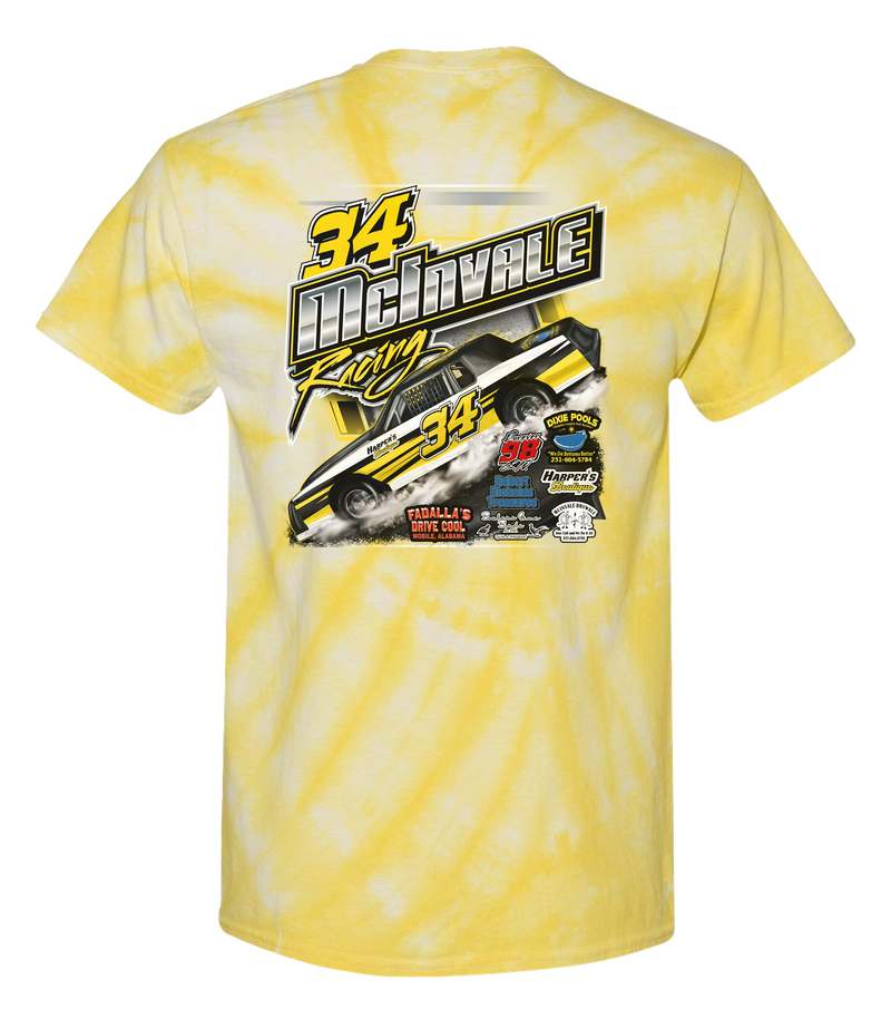 McInvale Racing Tie Dye T-Shirts Black Acid Apparel