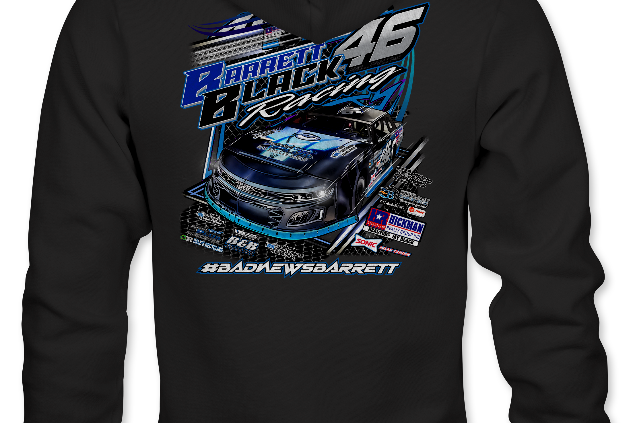 Barrett Black Hoodies Black Acid Apparel