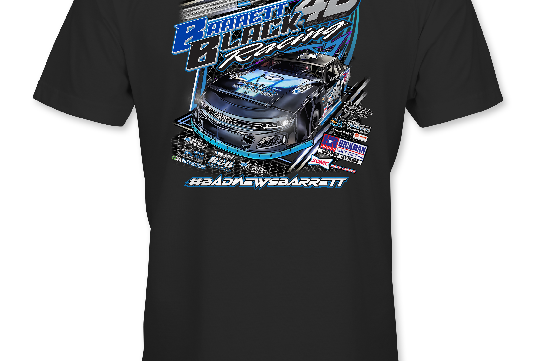 Barrett Black T-Shirts Black Acid Apparel