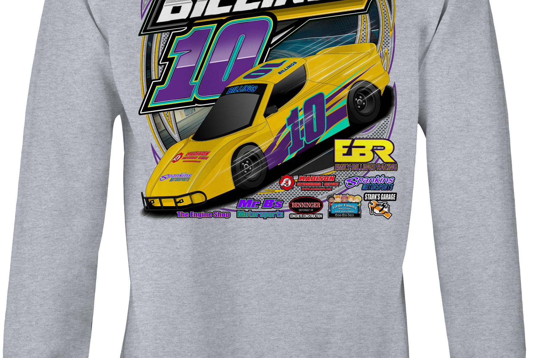 Emily Billings Racing Crewneck Sweatshirts