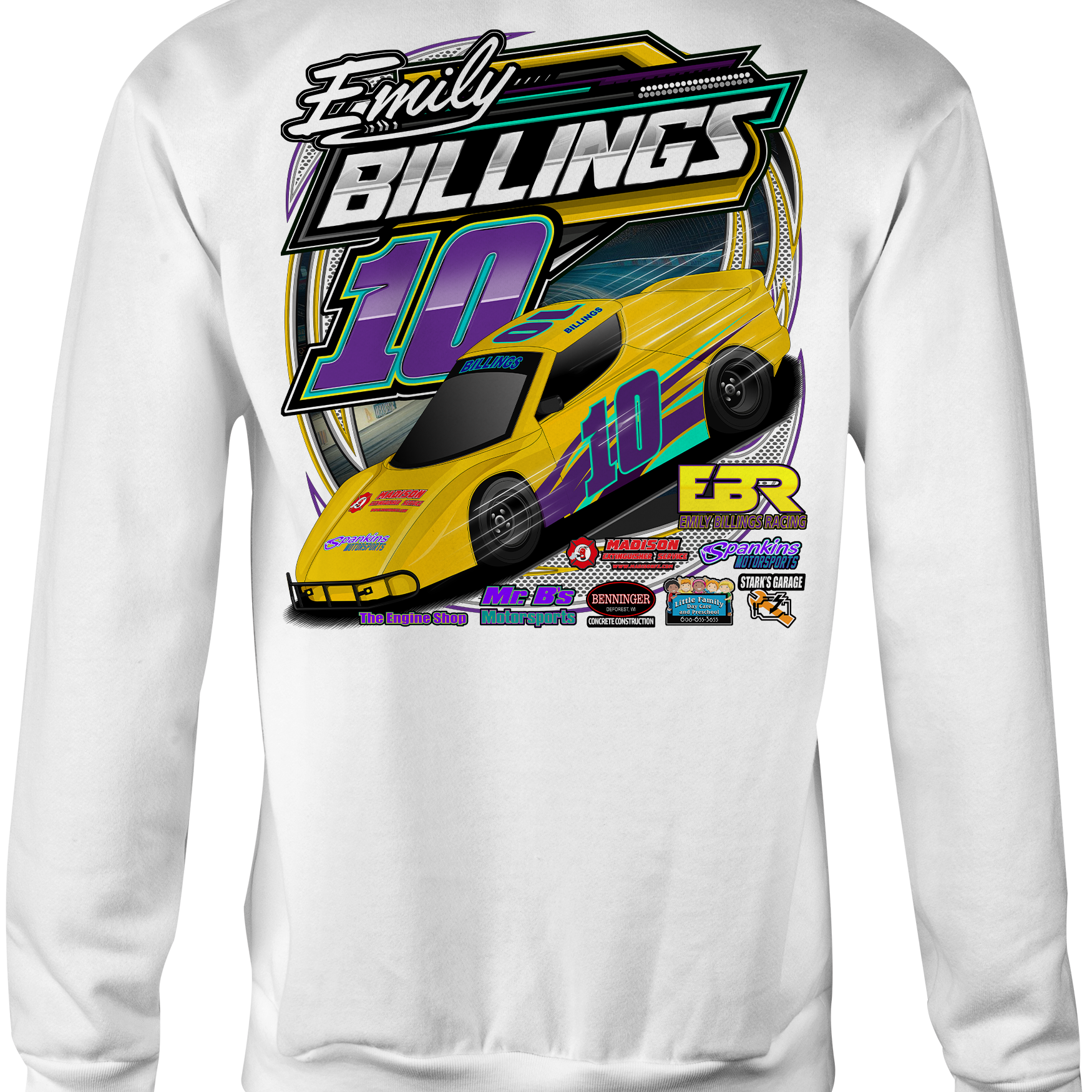 Emily Billings Racing Crewneck Sweatshirts