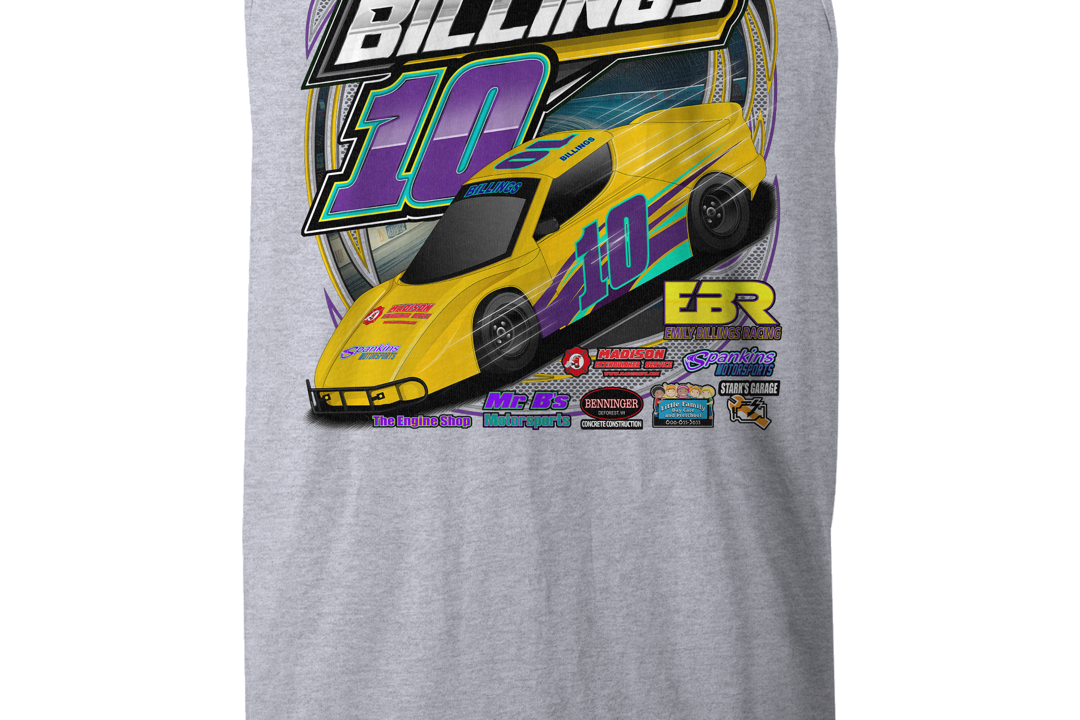 Emily Billings Racing Tank Tops