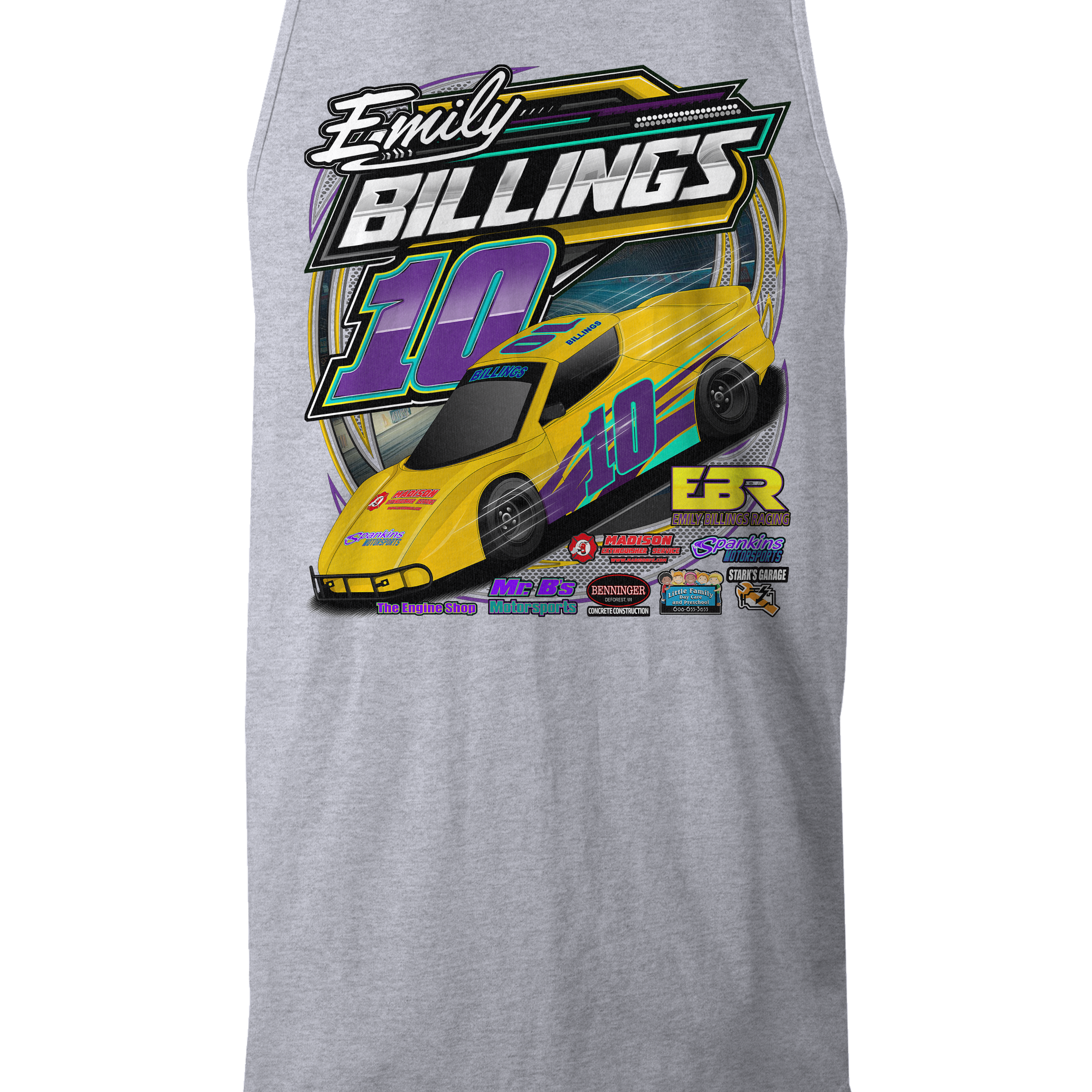 Emily Billings Racing Tank Tops
