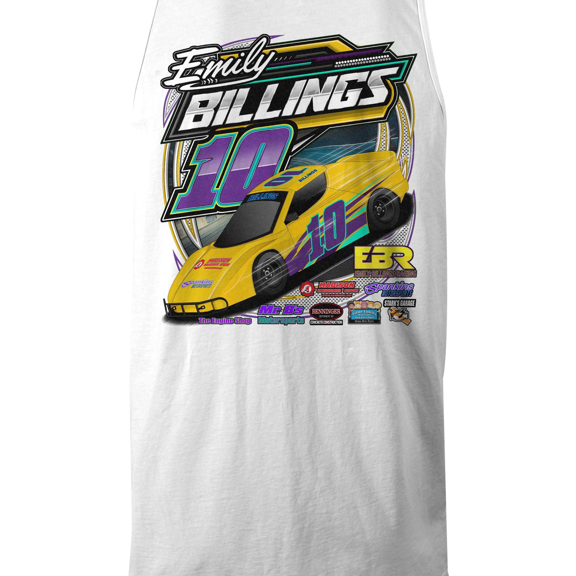 Emily Billings Racing Tank Tops