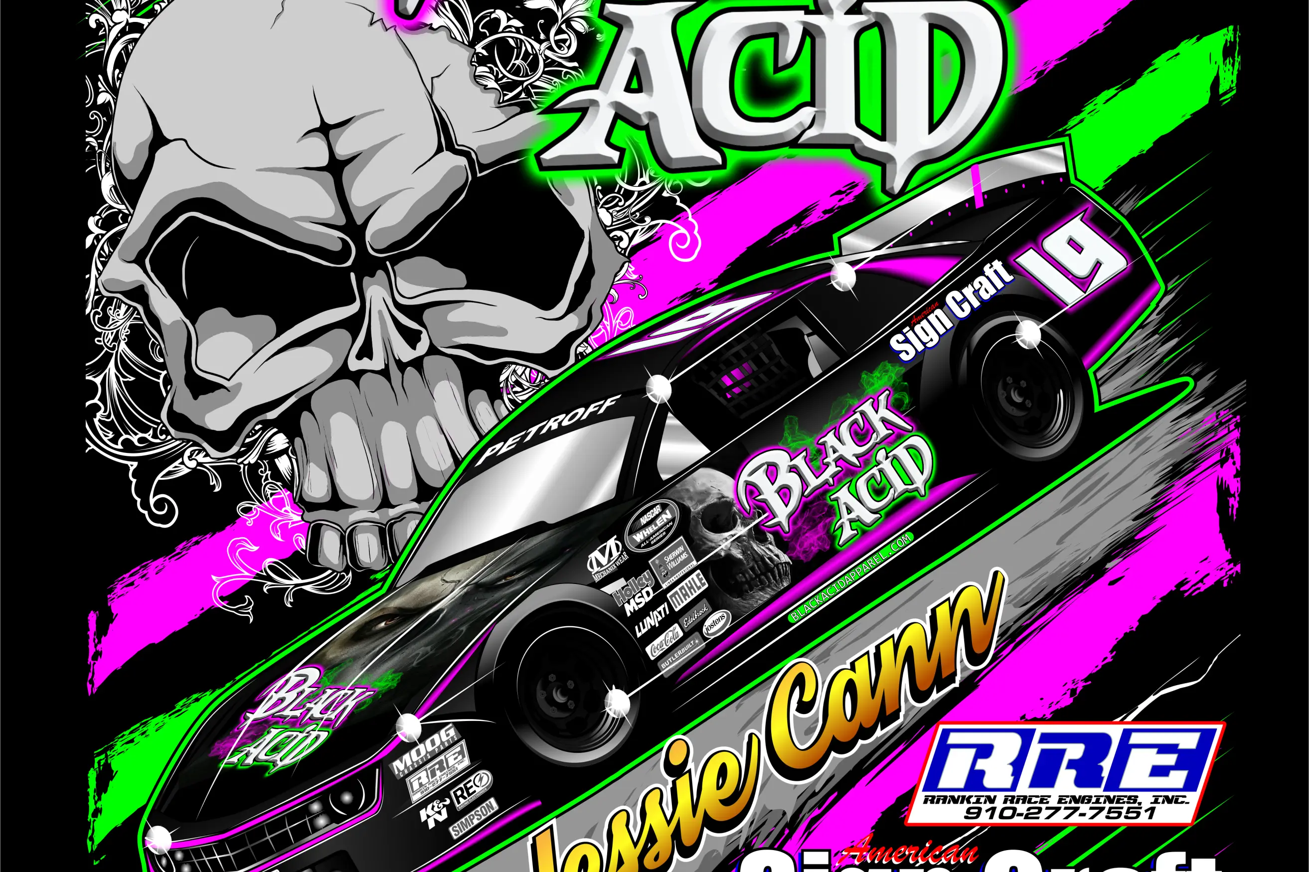Black Acid Racing - Jessica Cann 2019 - Black Acid Apparel