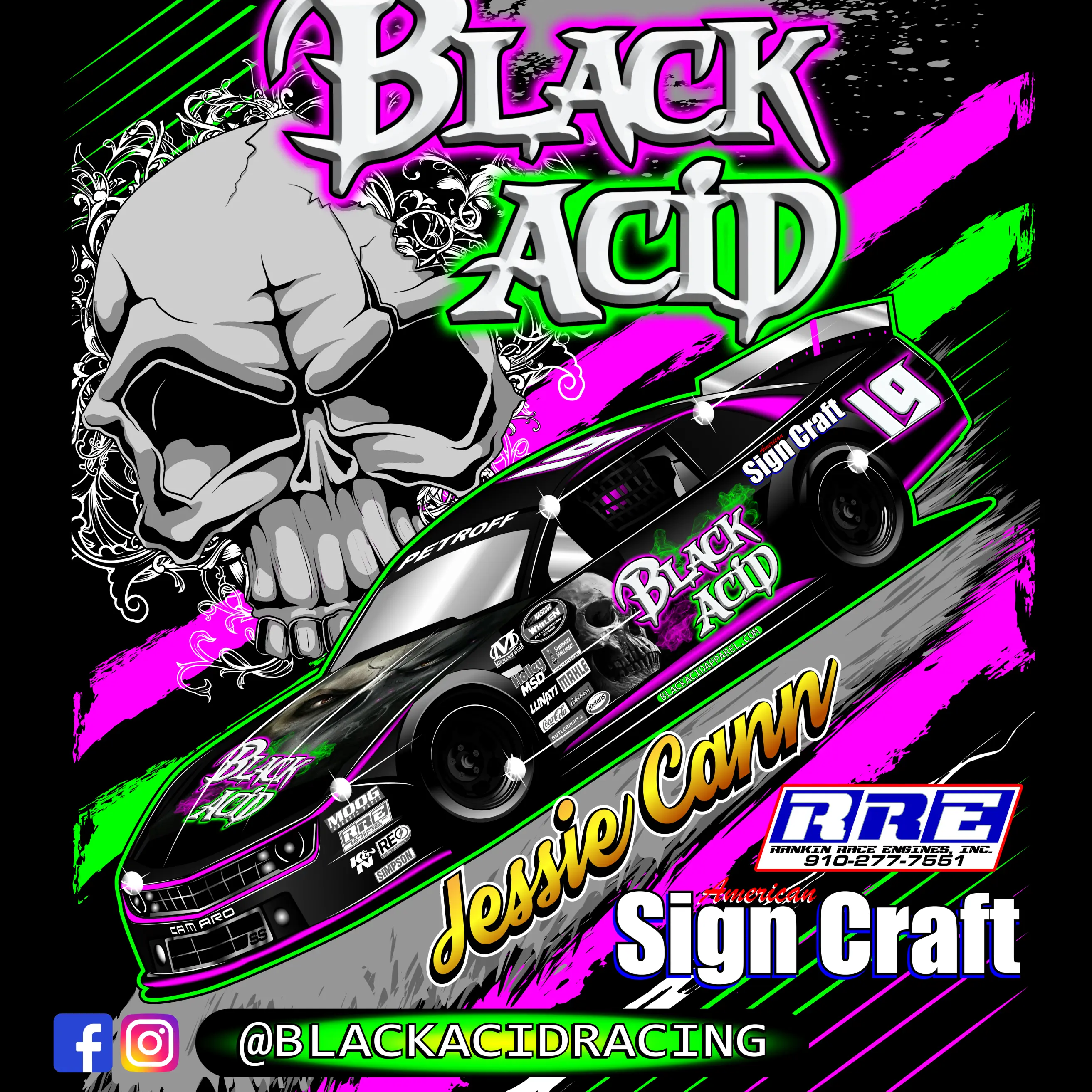 Black Acid Racing - Jessica Cann 2019 - Black Acid Apparel