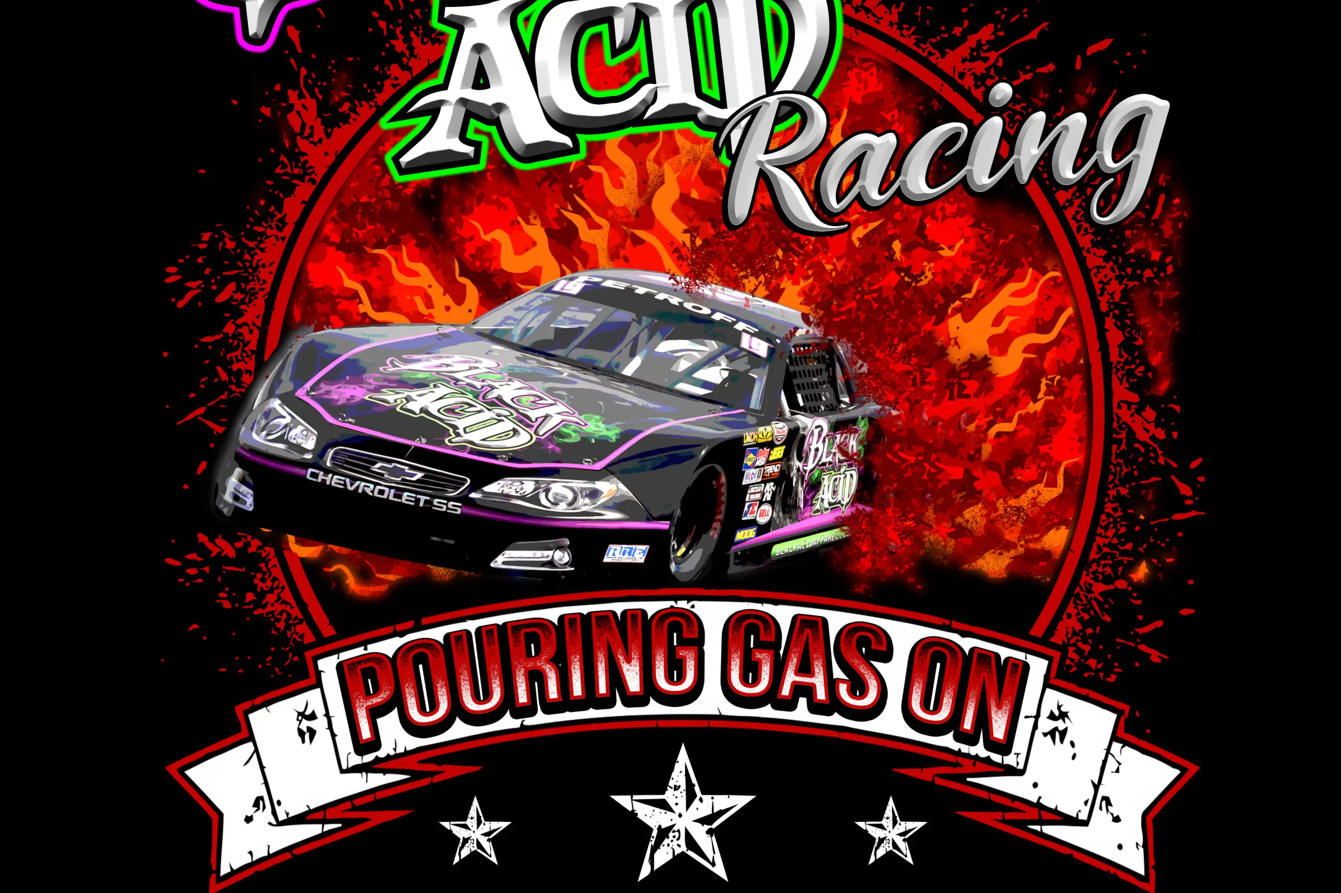 Black Acid Racing - Pouring Gas on the Fire - Black Acid Apparel