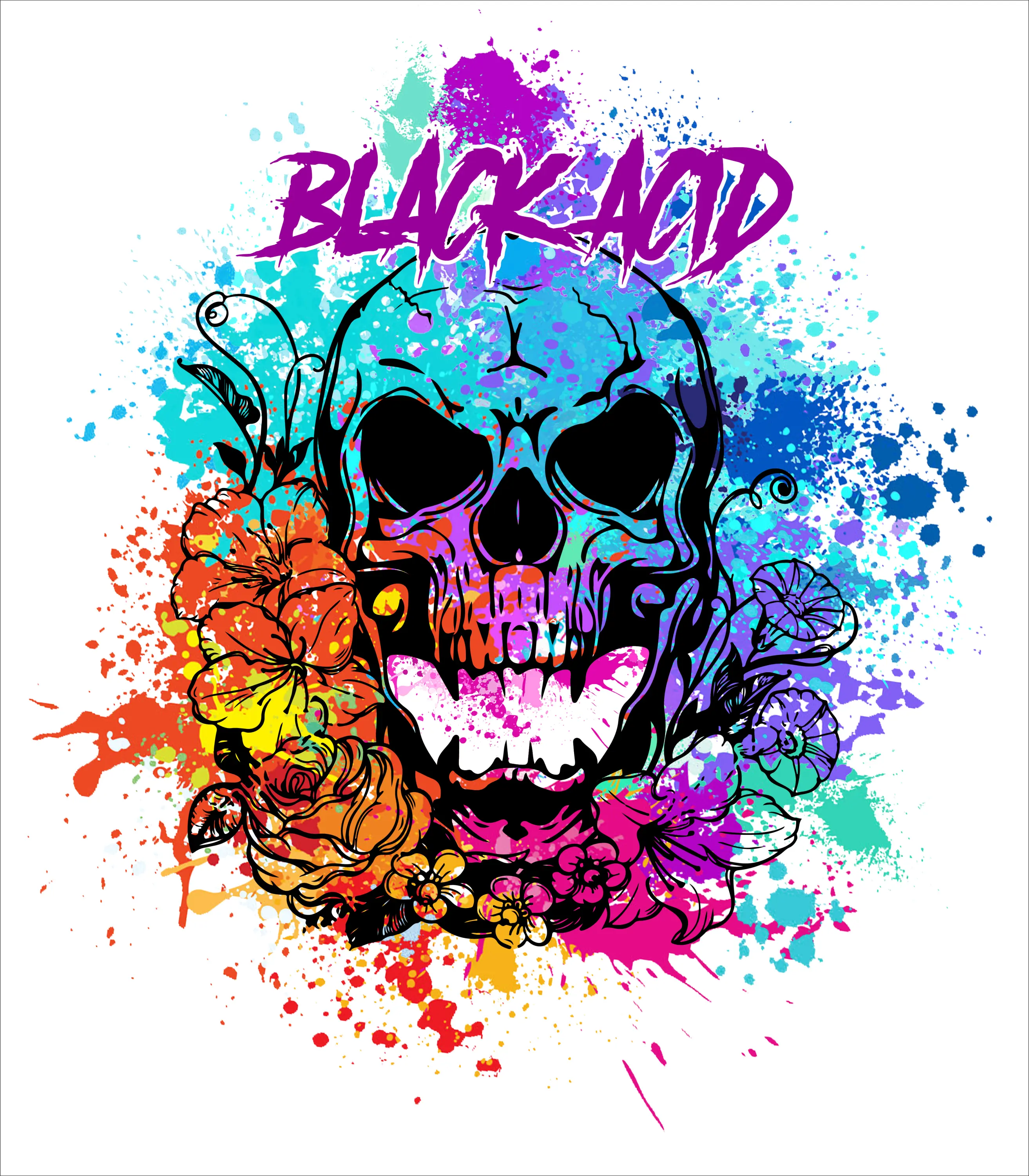 Black Acid Racing - Screamin' Skull Design – Black Acid Apparel