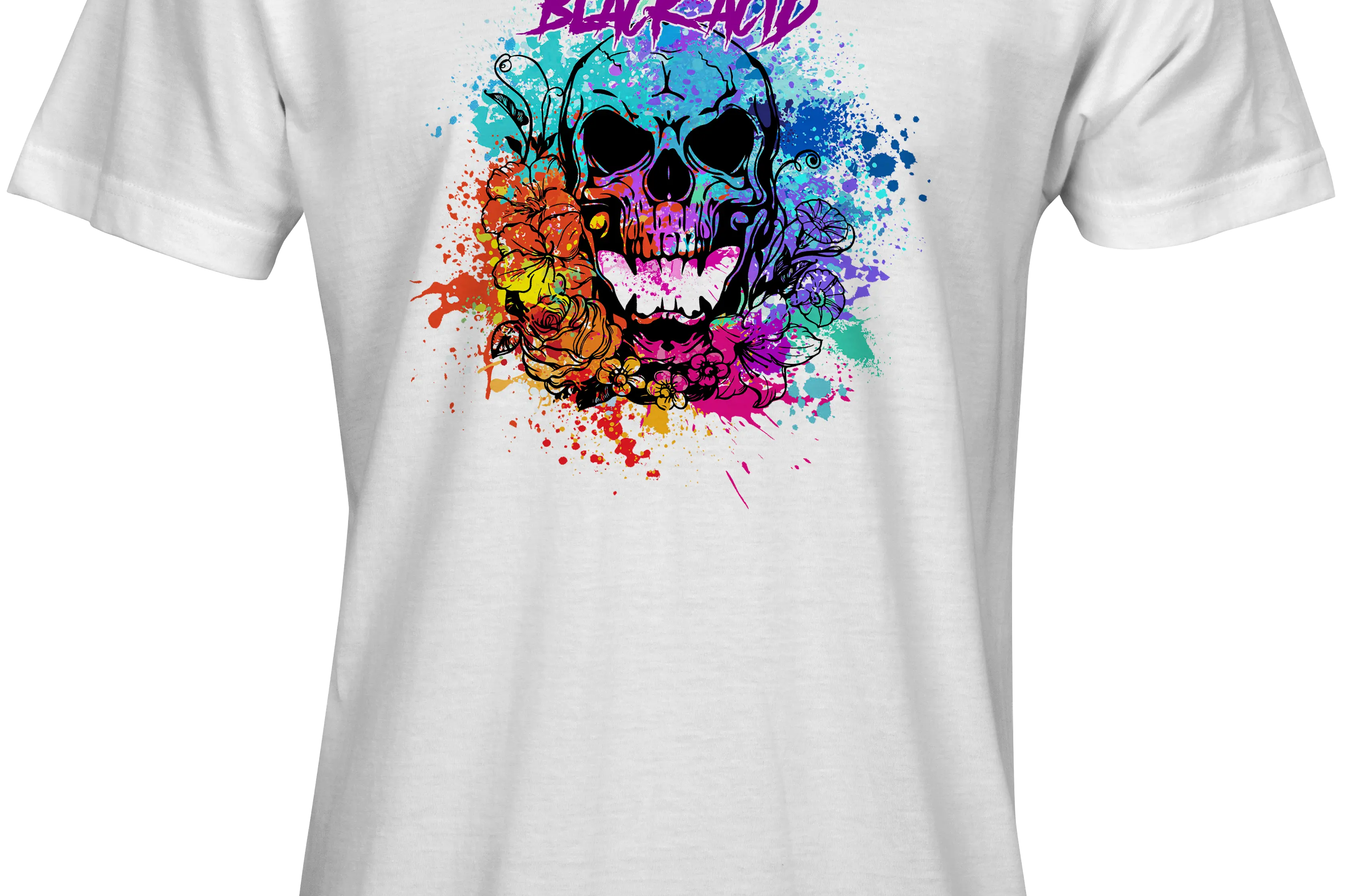 Black Acid Racing - Screamin' Skull Design - Black Acid Apparel