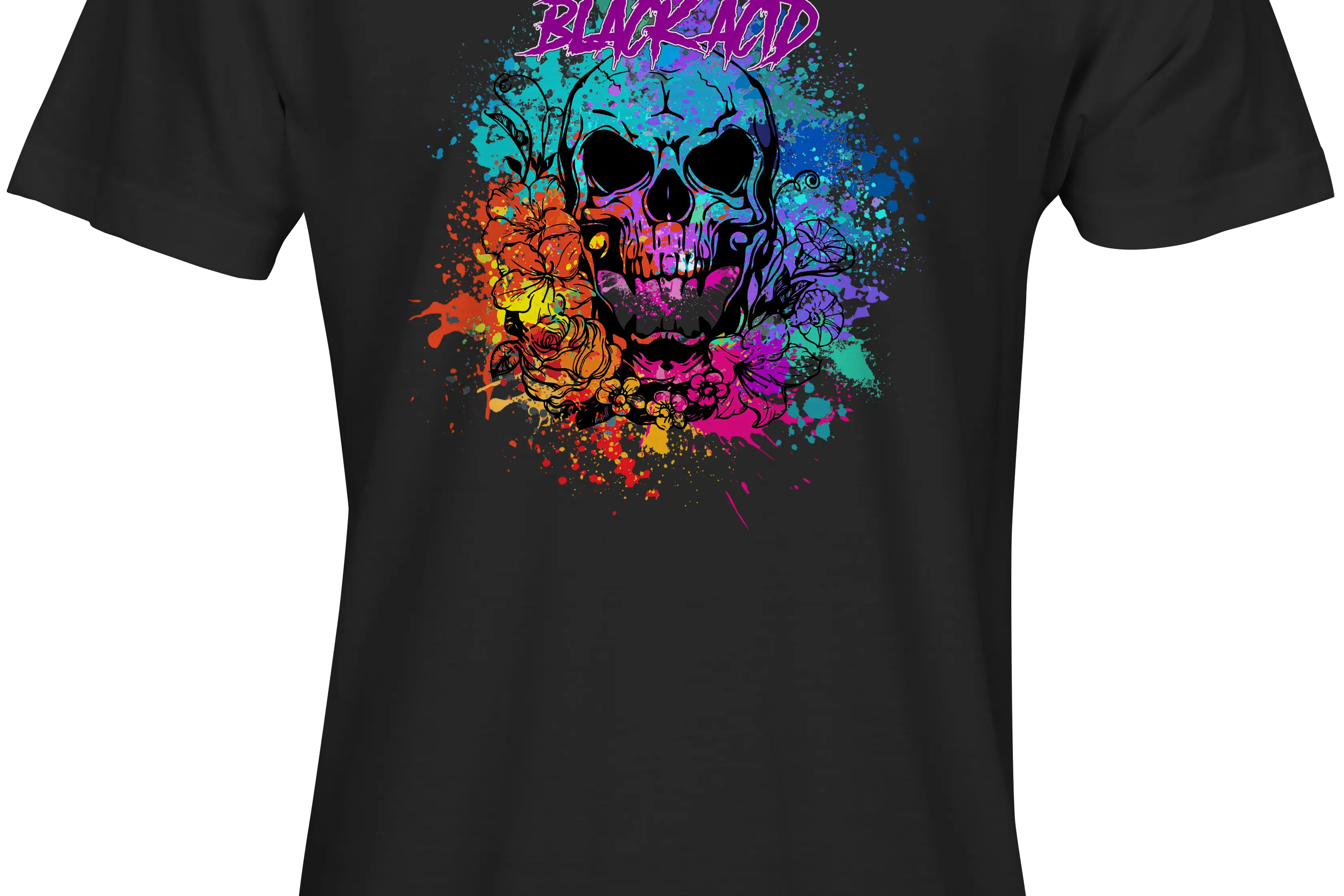 Black Acid Racing - Screamin' Skull Design - Black Acid Apparel