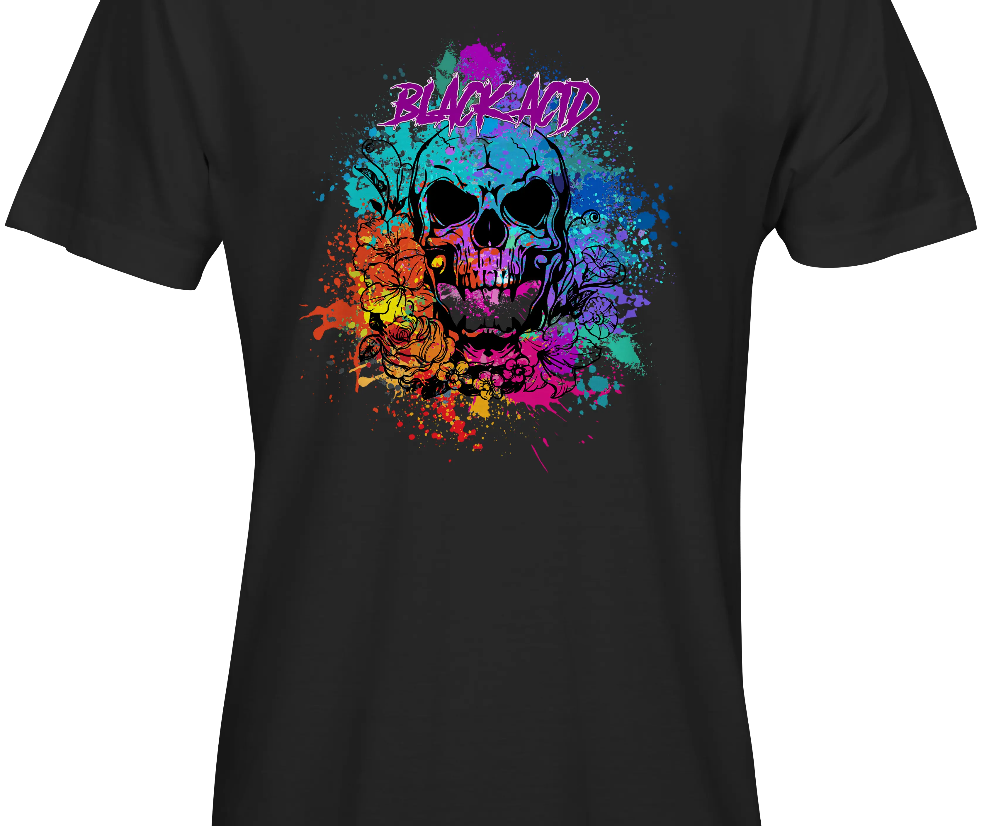 Black Acid Racing - Screamin' Skull Design - Black Acid Apparel