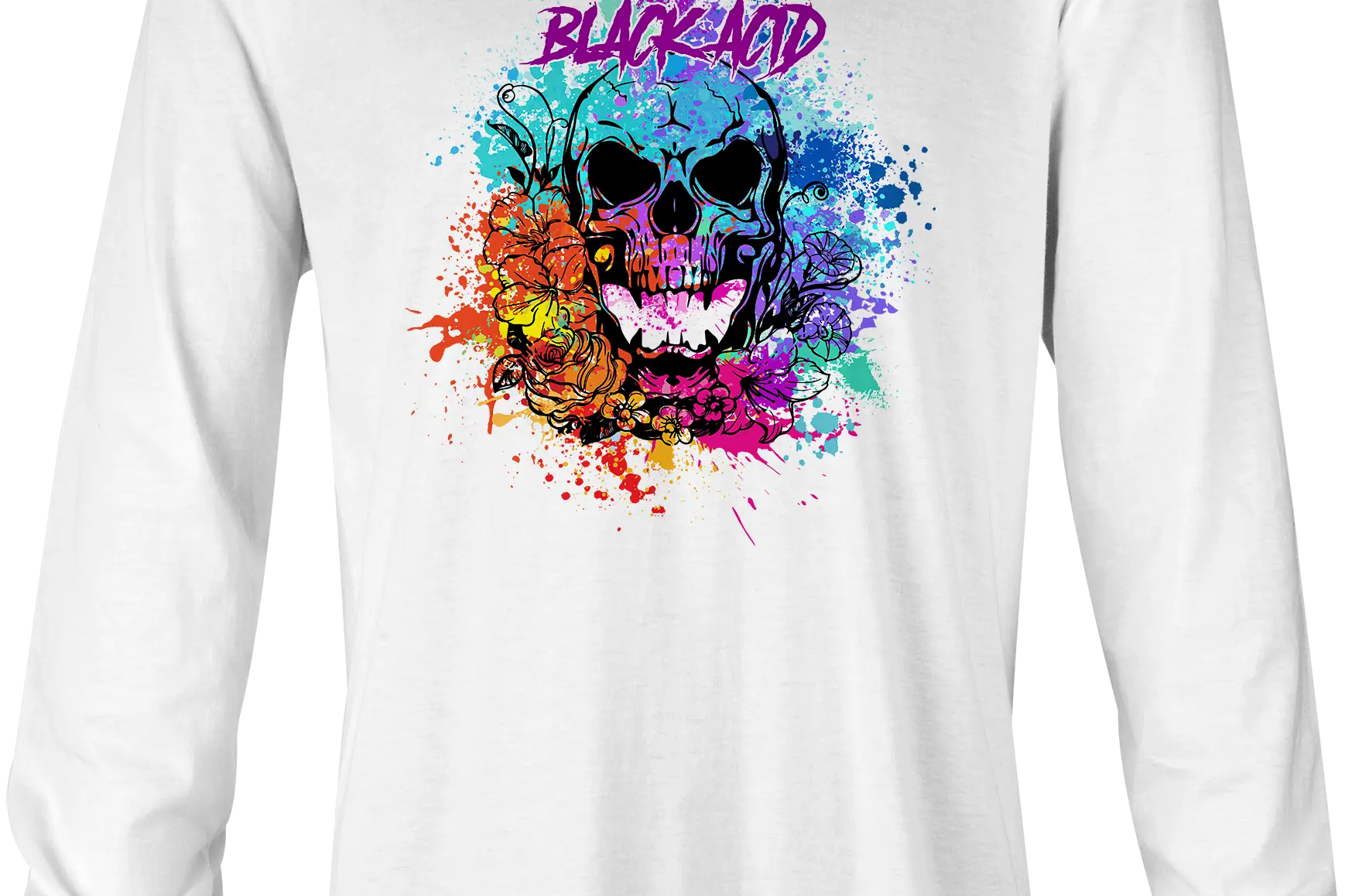 Black Acid Racing - Screamin' Skull Design - Black Acid Apparel