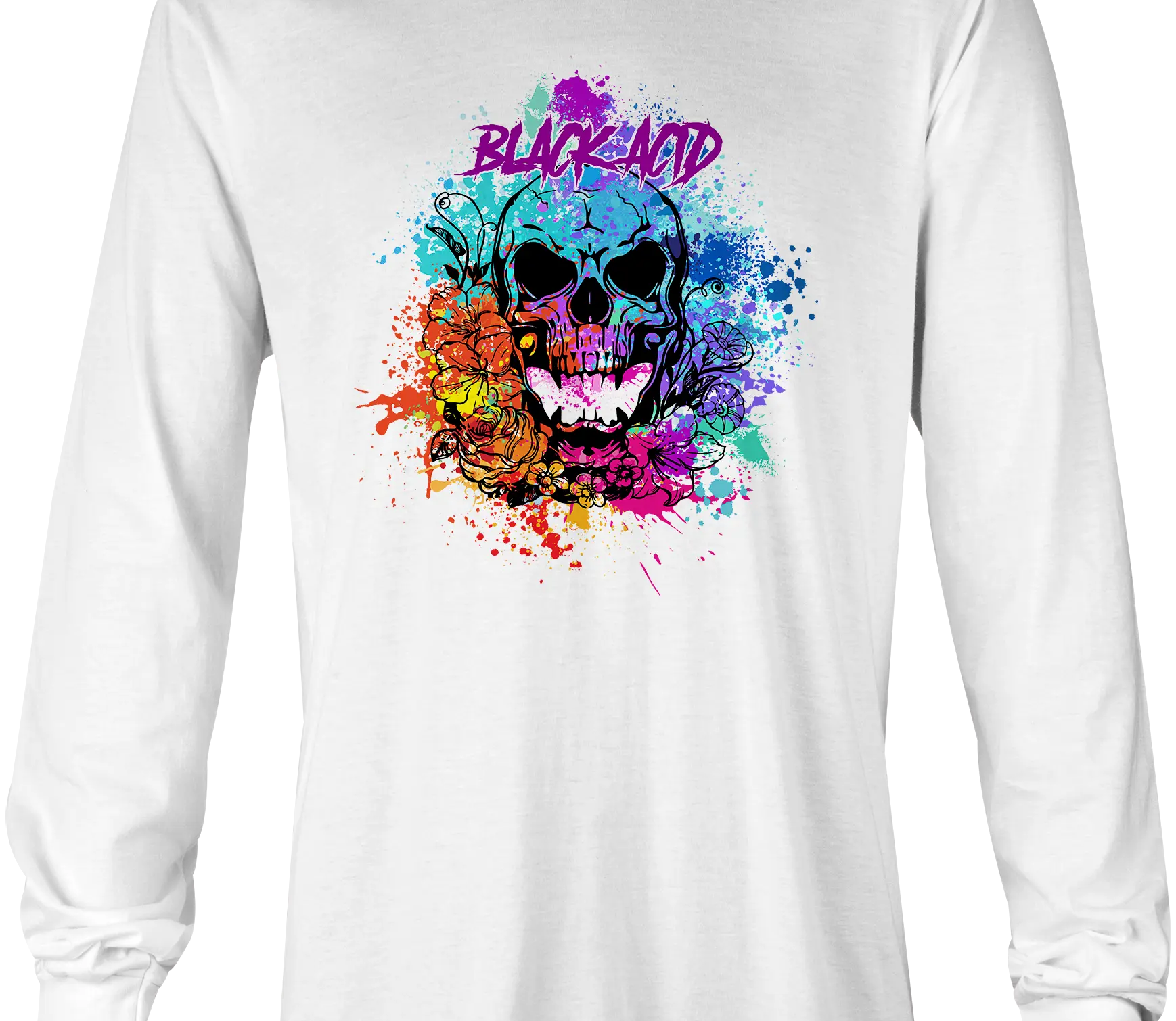 Black Acid Racing - Screamin' Skull Design - Black Acid Apparel