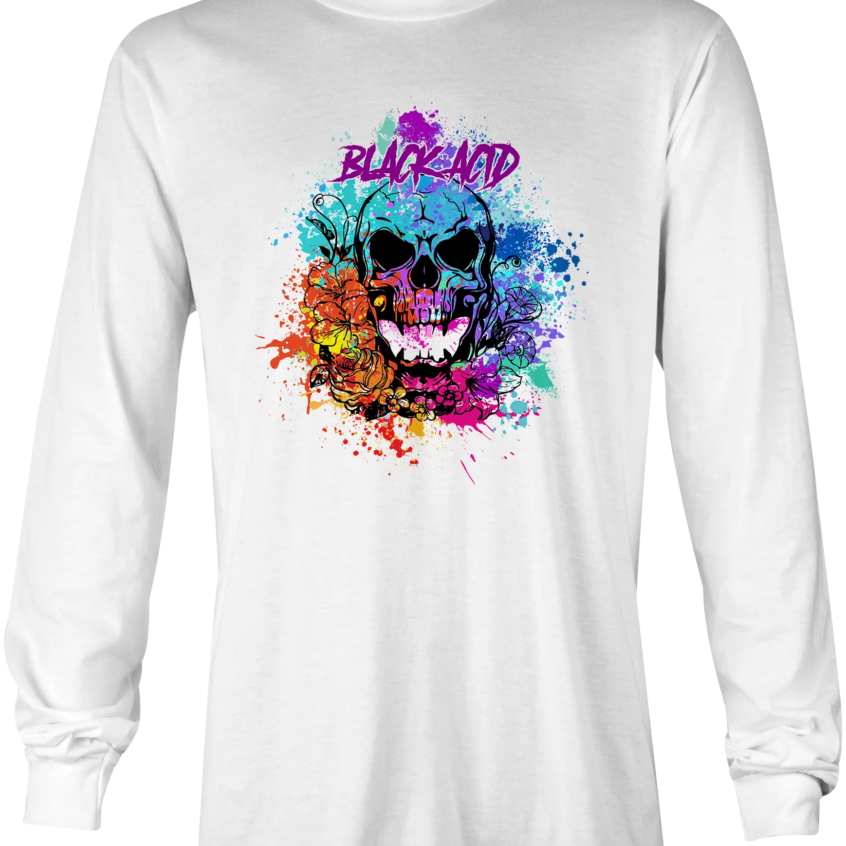 Black Acid Racing - Screamin' Skull Design - Black Acid Apparel