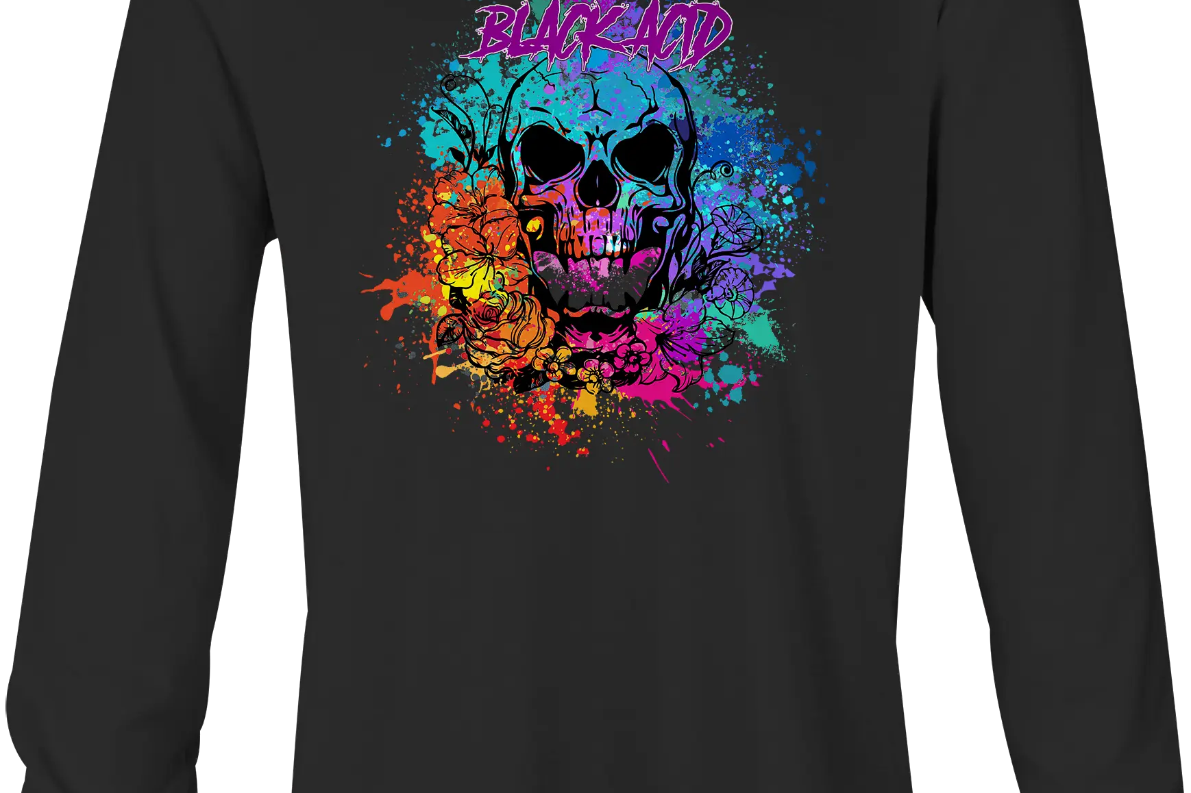 Black Acid Racing - Screamin' Skull Design - Black Acid Apparel