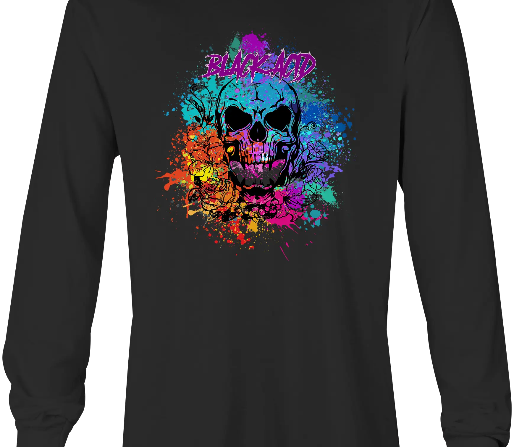 Black Acid Racing - Screamin' Skull Design - Black Acid Apparel