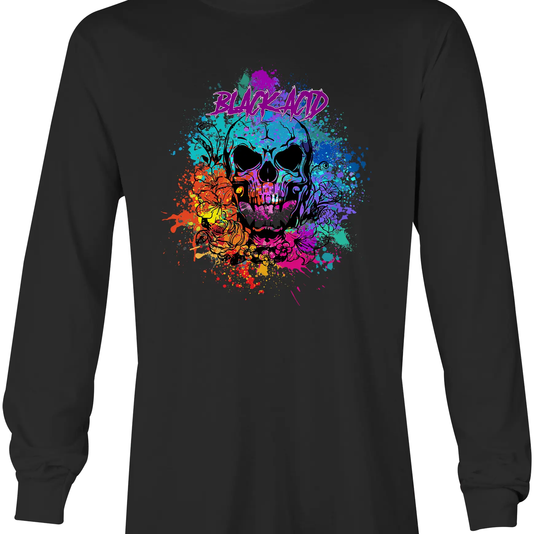 Black Acid Racing - Screamin' Skull Design - Black Acid Apparel