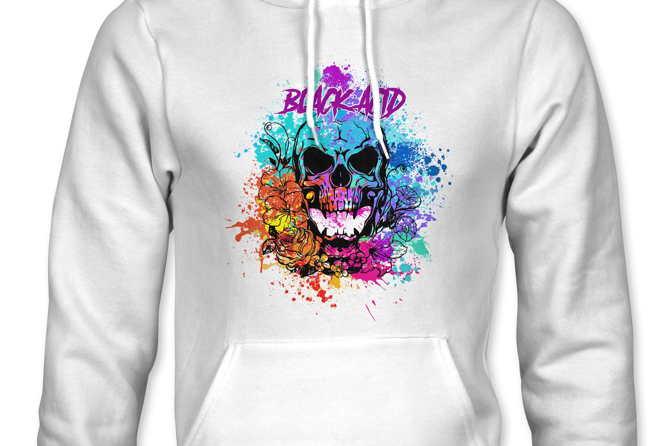 Black Acid Racing - Screamin' Skull Design - Black Acid Apparel