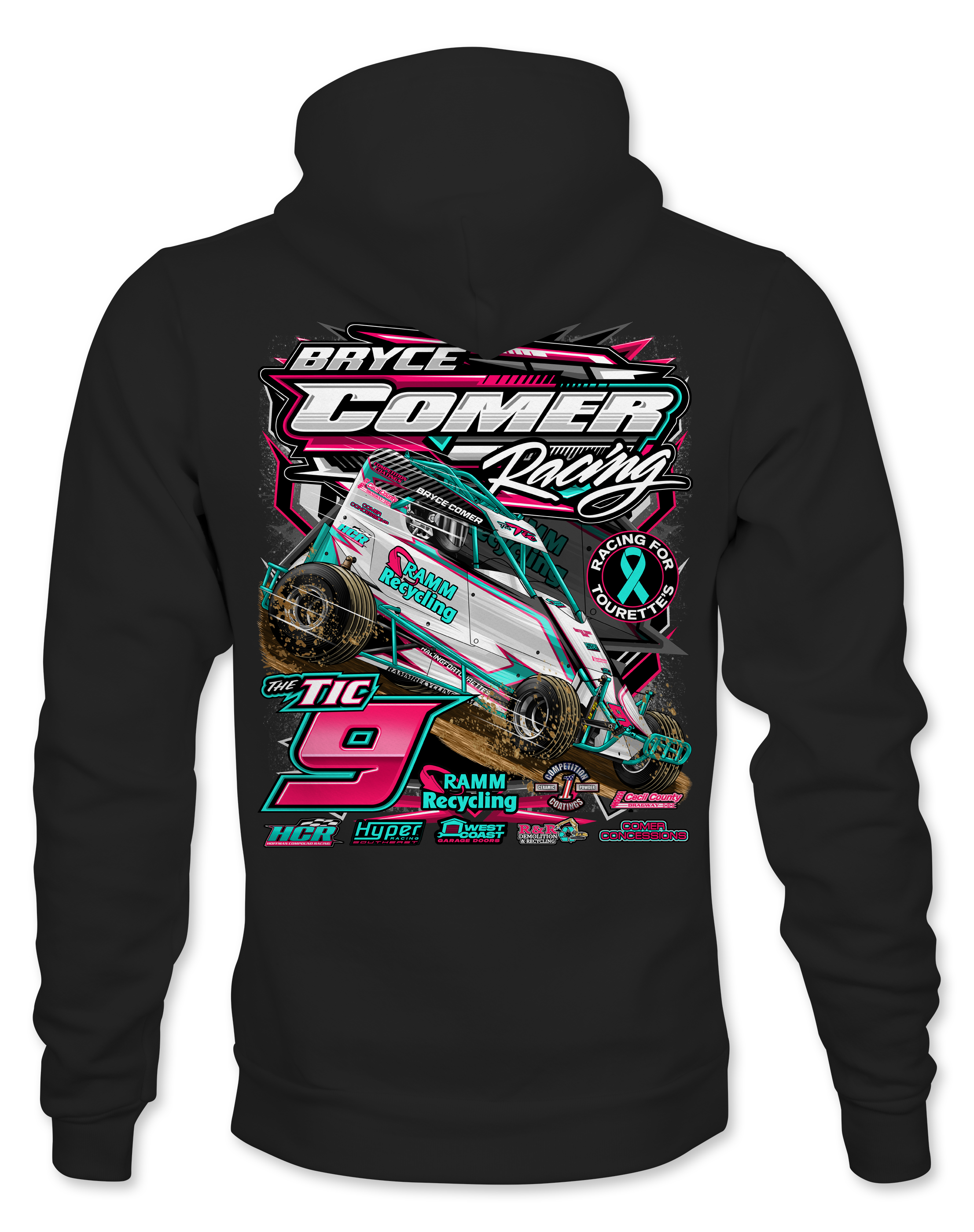 Bryce Comer Racing 2025 Hoodies – Black Acid Apparel