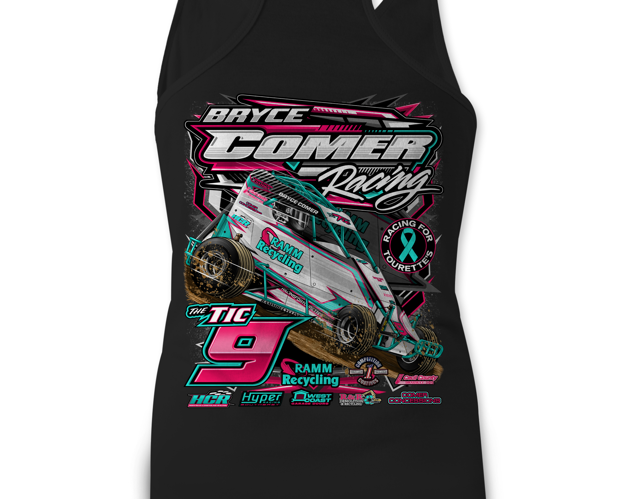 Bryce Comer Racing Bryce Comer Racing 2025 Tank Tops – Black Acid Apparel