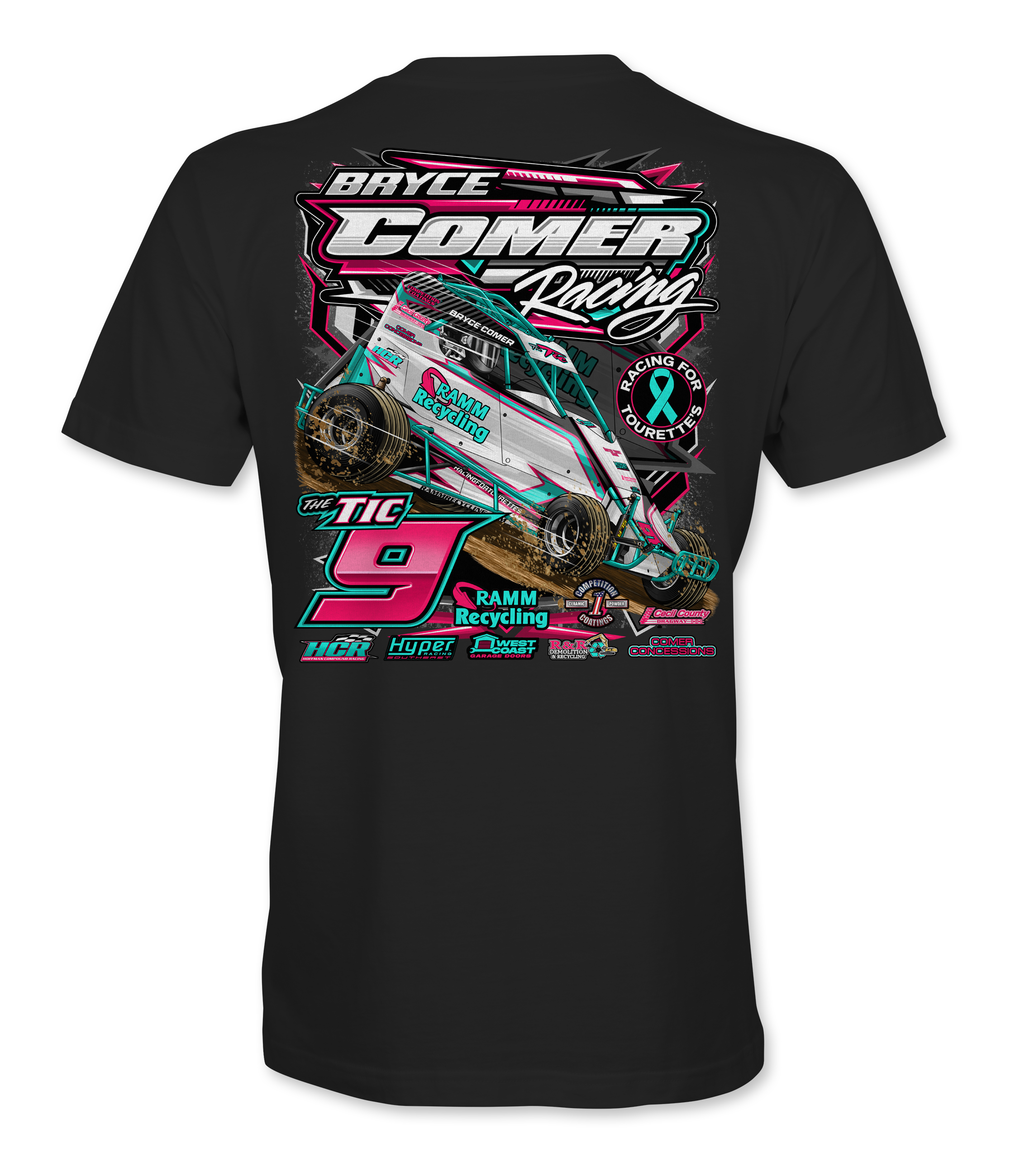 Bryce Comer Racing 2025 T-Shirts – Black Acid Apparel