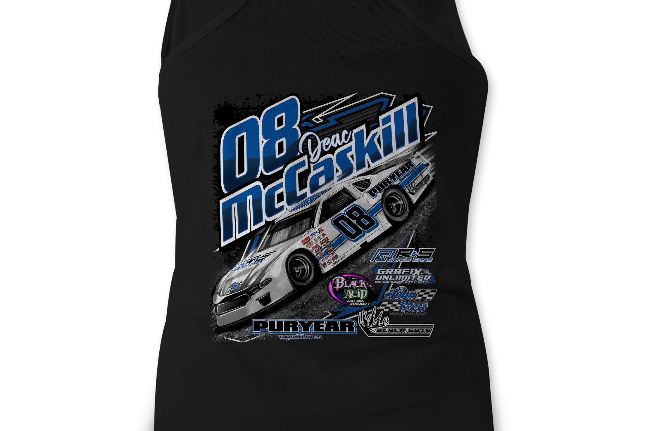 Deac McCaskill Tank Tops Black Acid Apparel