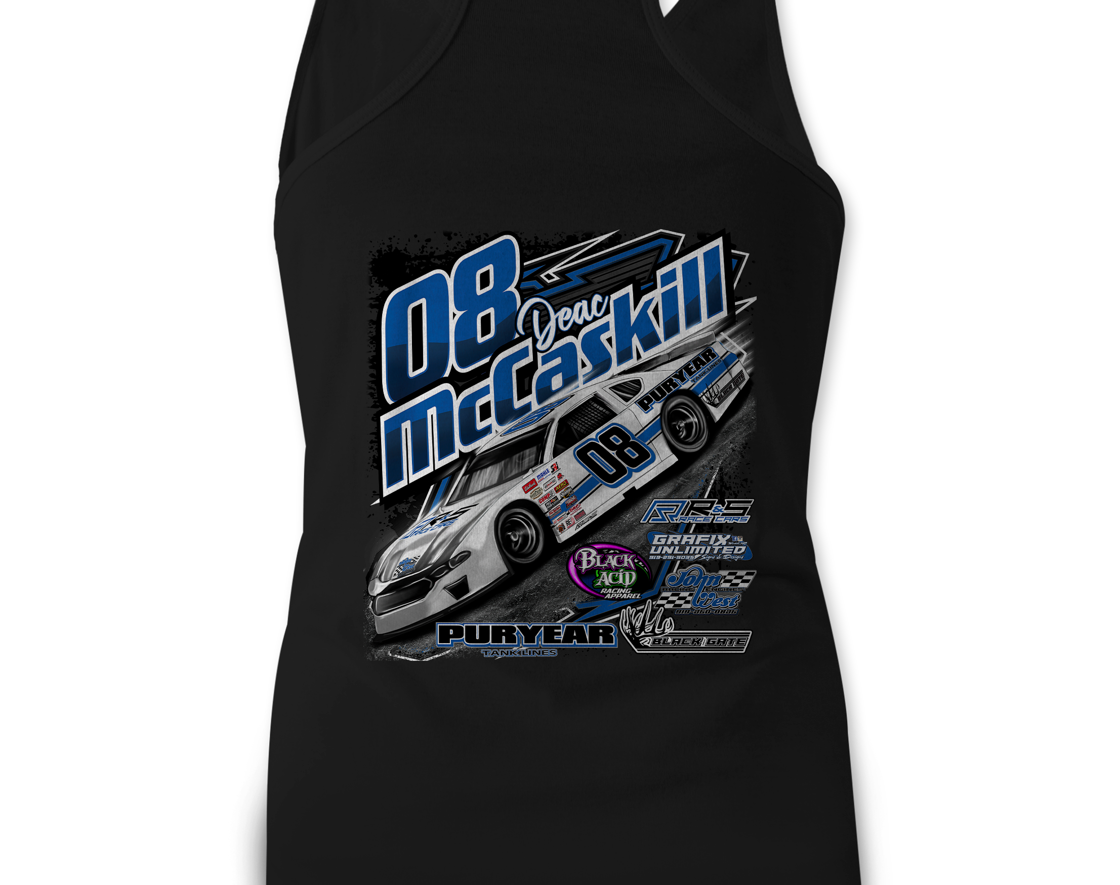 Deac McCaskill Tank Tops Black Acid Apparel