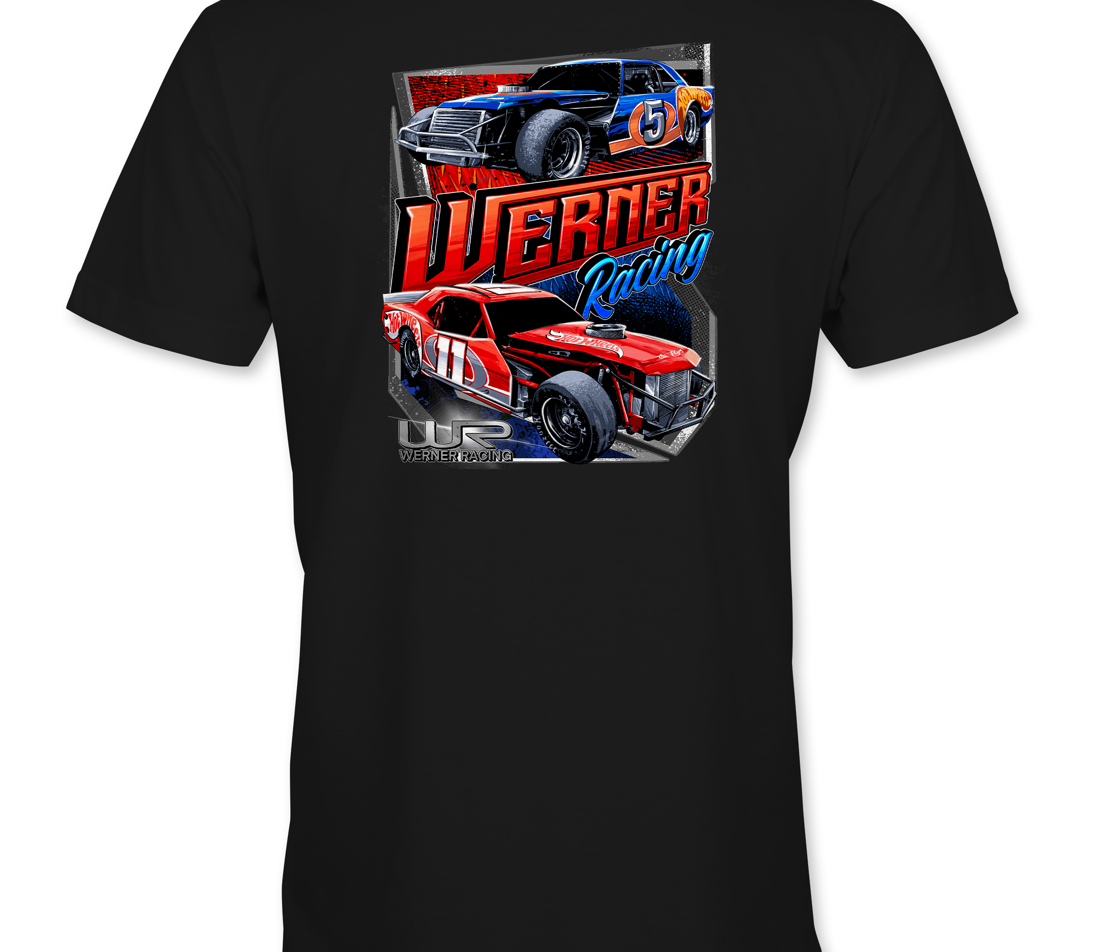 Werner Racing #5 and #11 T-Shirts Black Acid Apparel