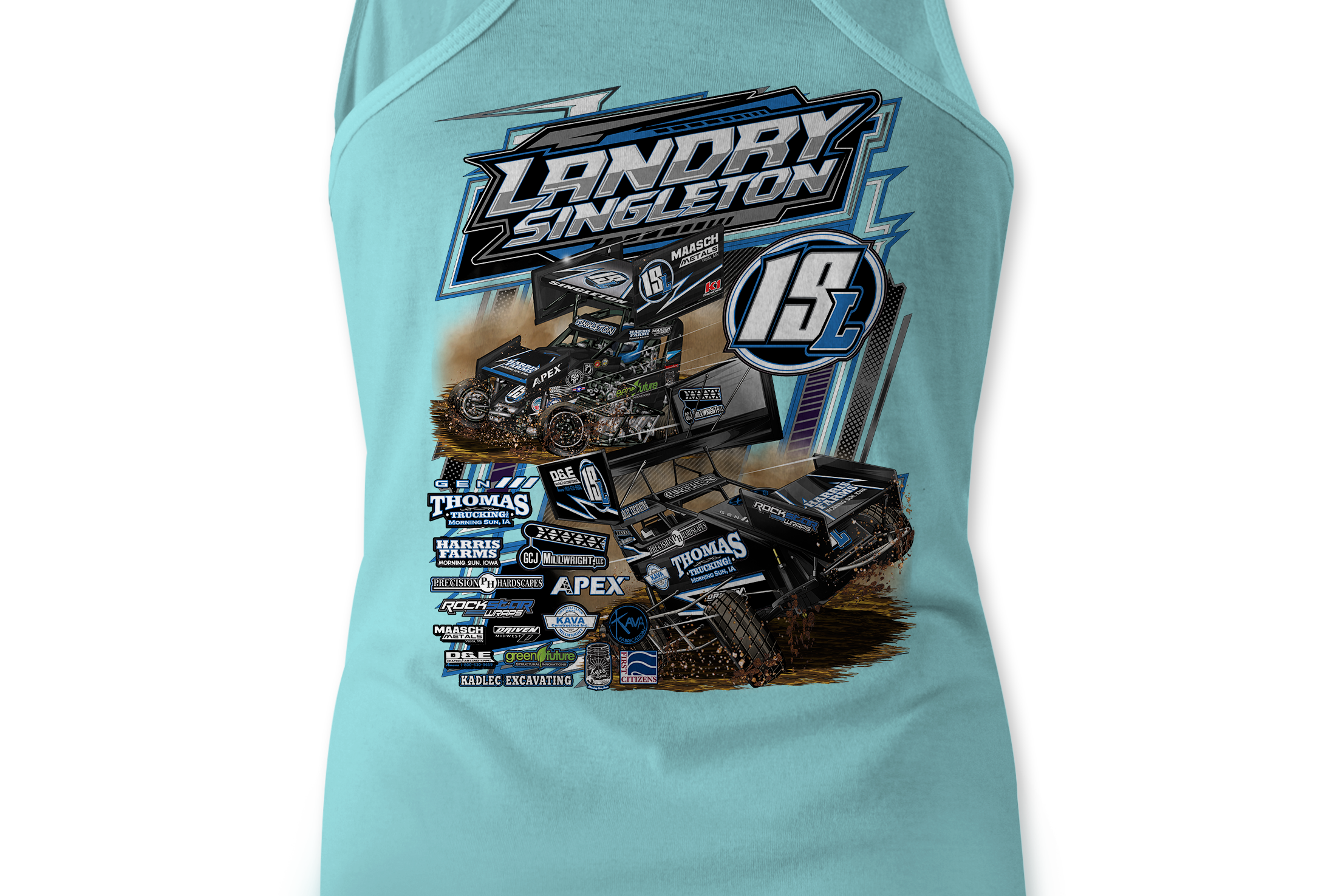 Landry Singleton Tank Tops Black Acid Apparel