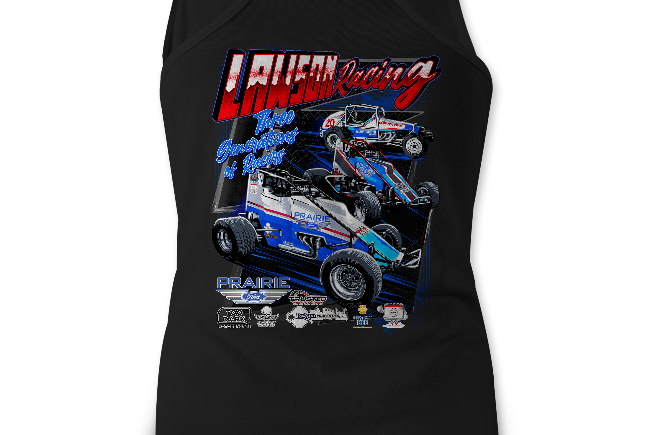Lawson Racing Tank Tops Black Acid Apparel