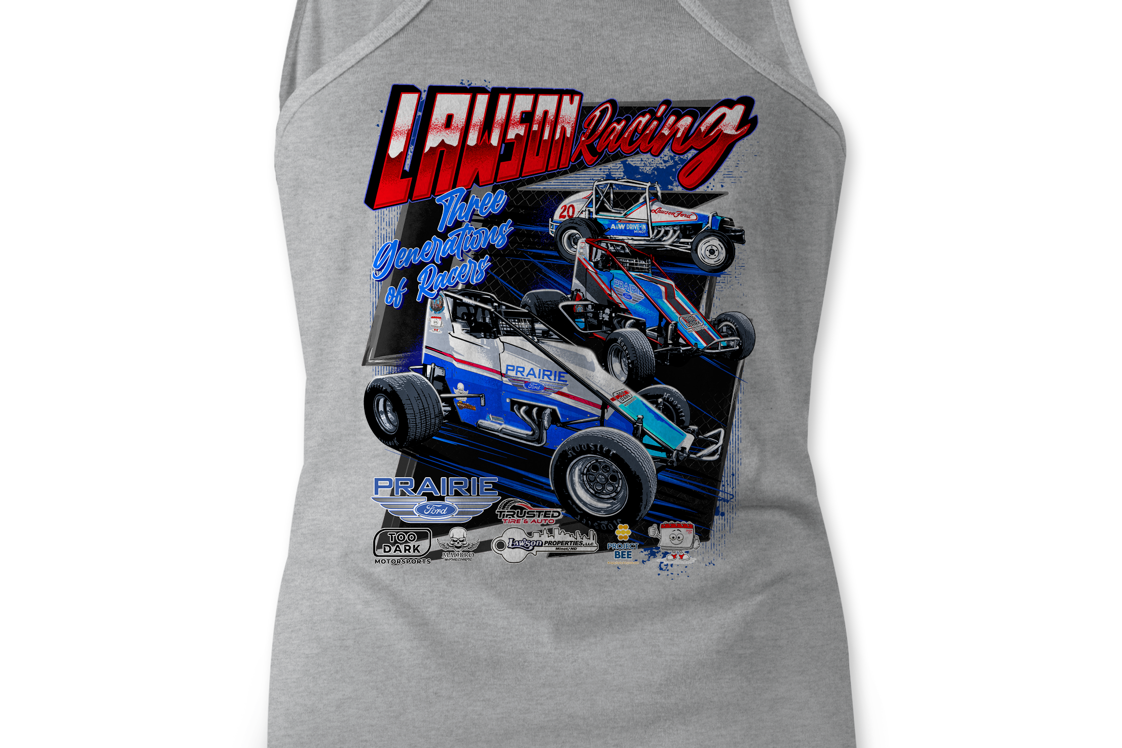 Lawson Racing Tank Tops Black Acid Apparel