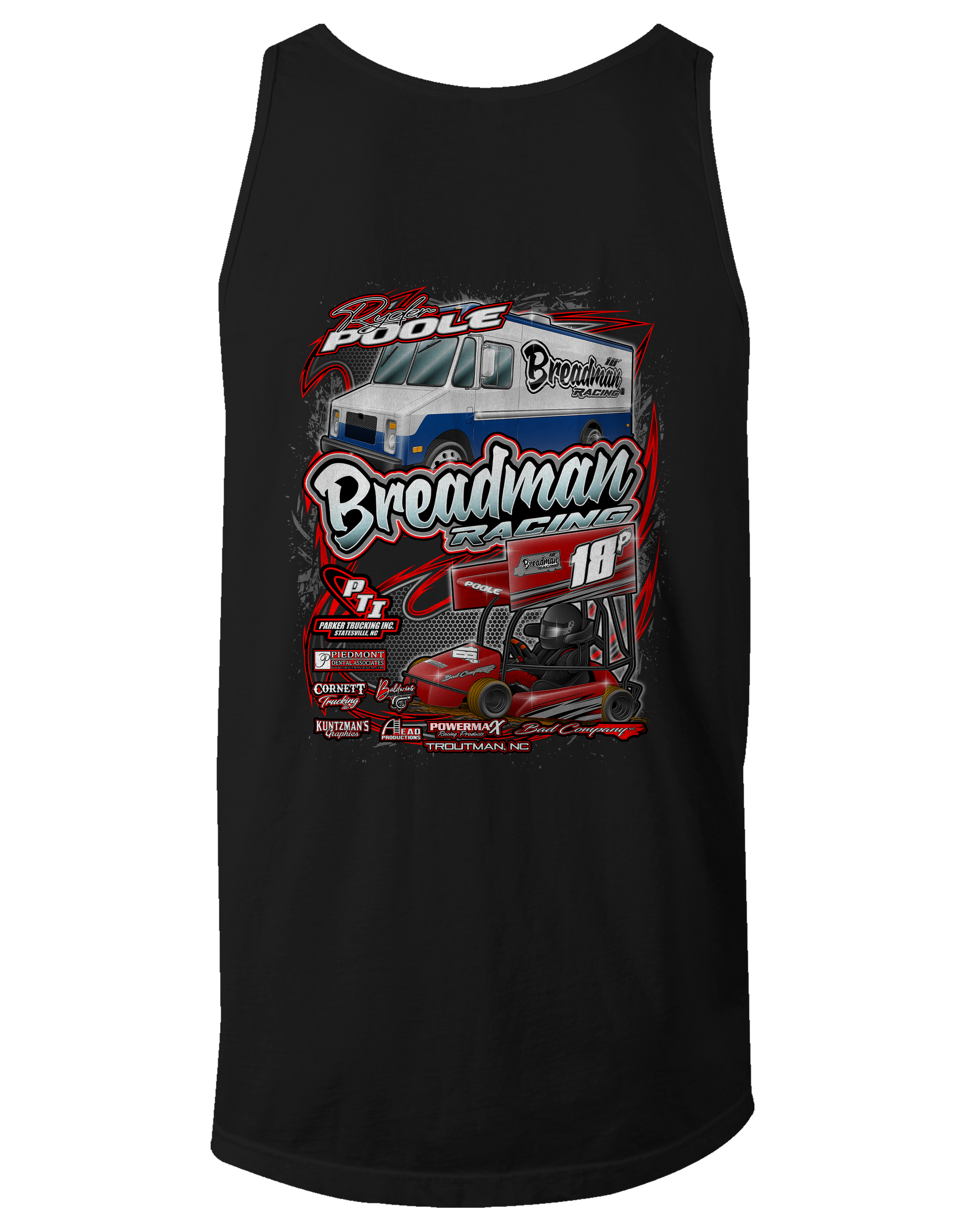 Breadman Racing Tank Tops Black Acid Apparel