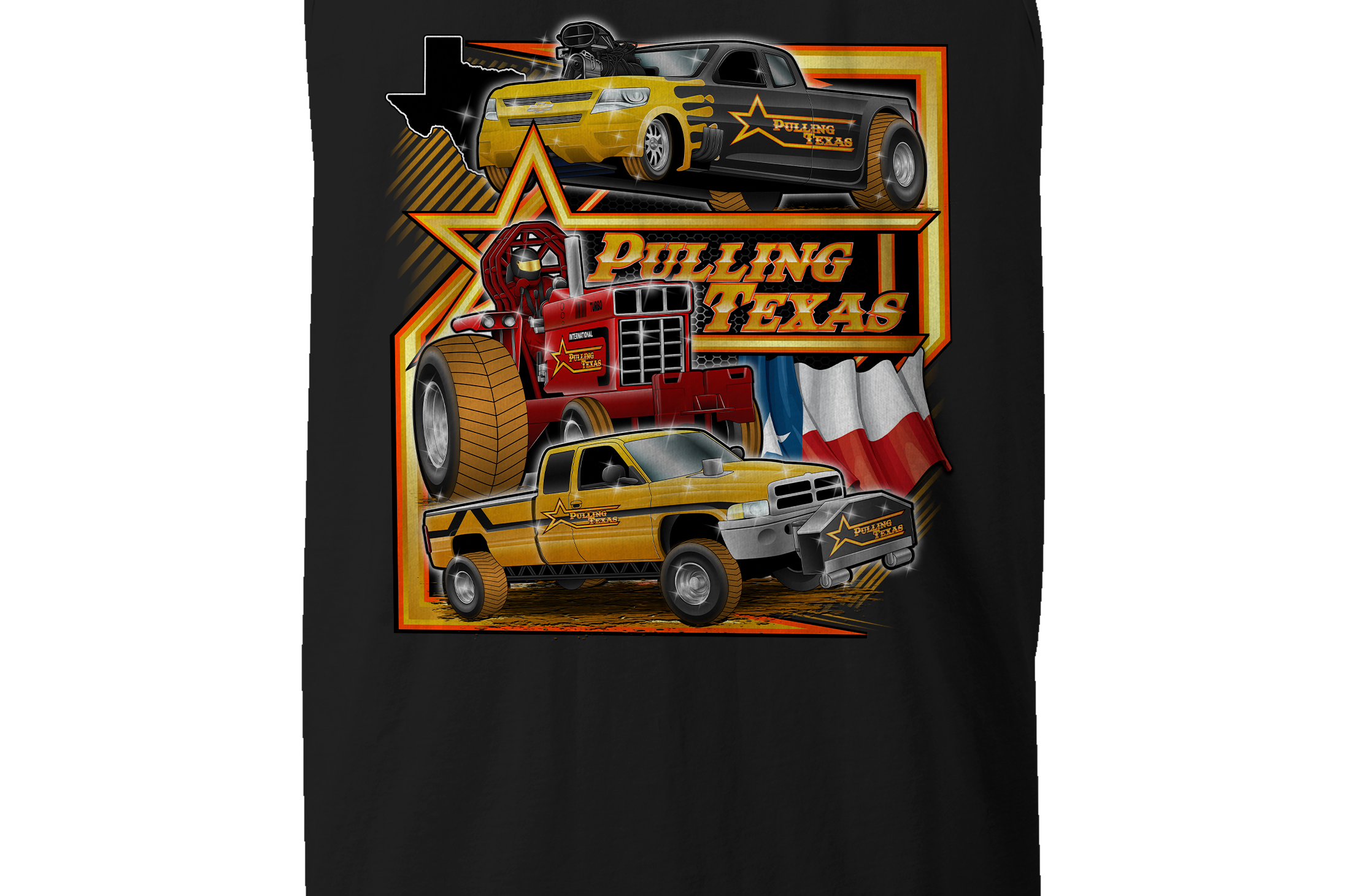 Pulling Texas Tank Tops Black Acid Apparel
