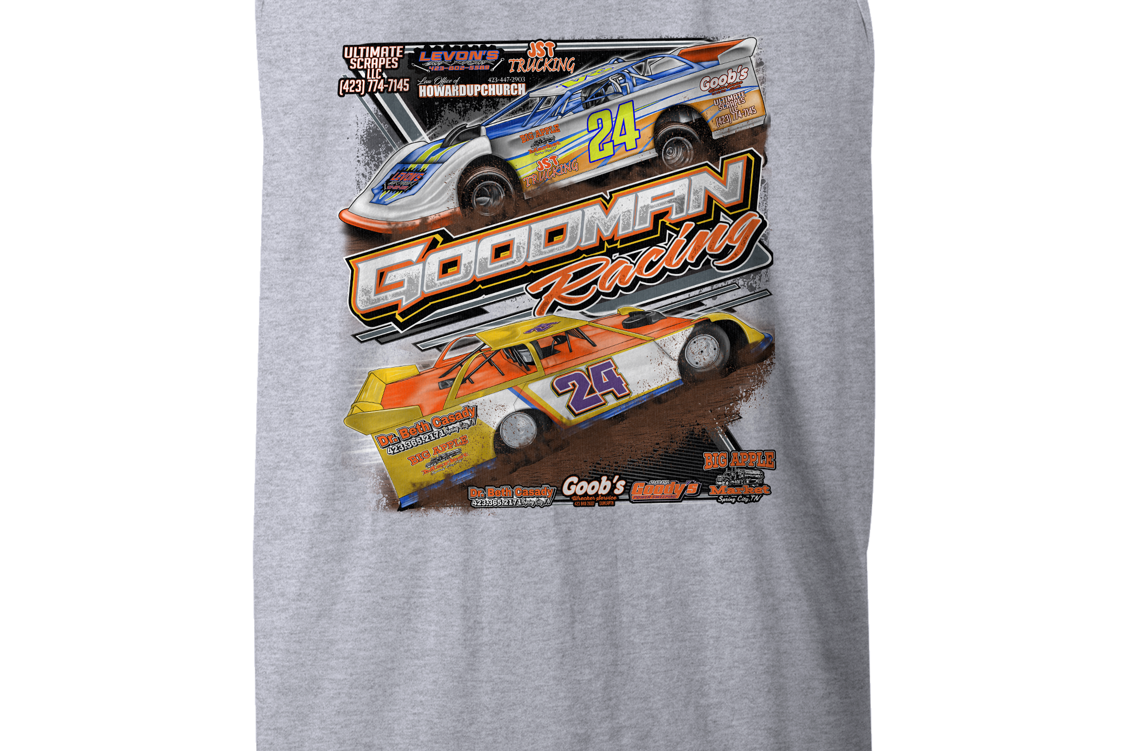 Goodman Racing Tank Tops Black Acid Apparel