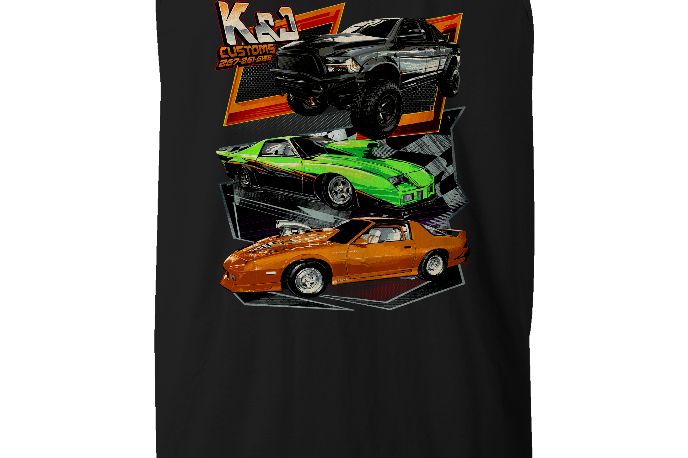 K&J Customs Tank Tops Black Acid Apparel