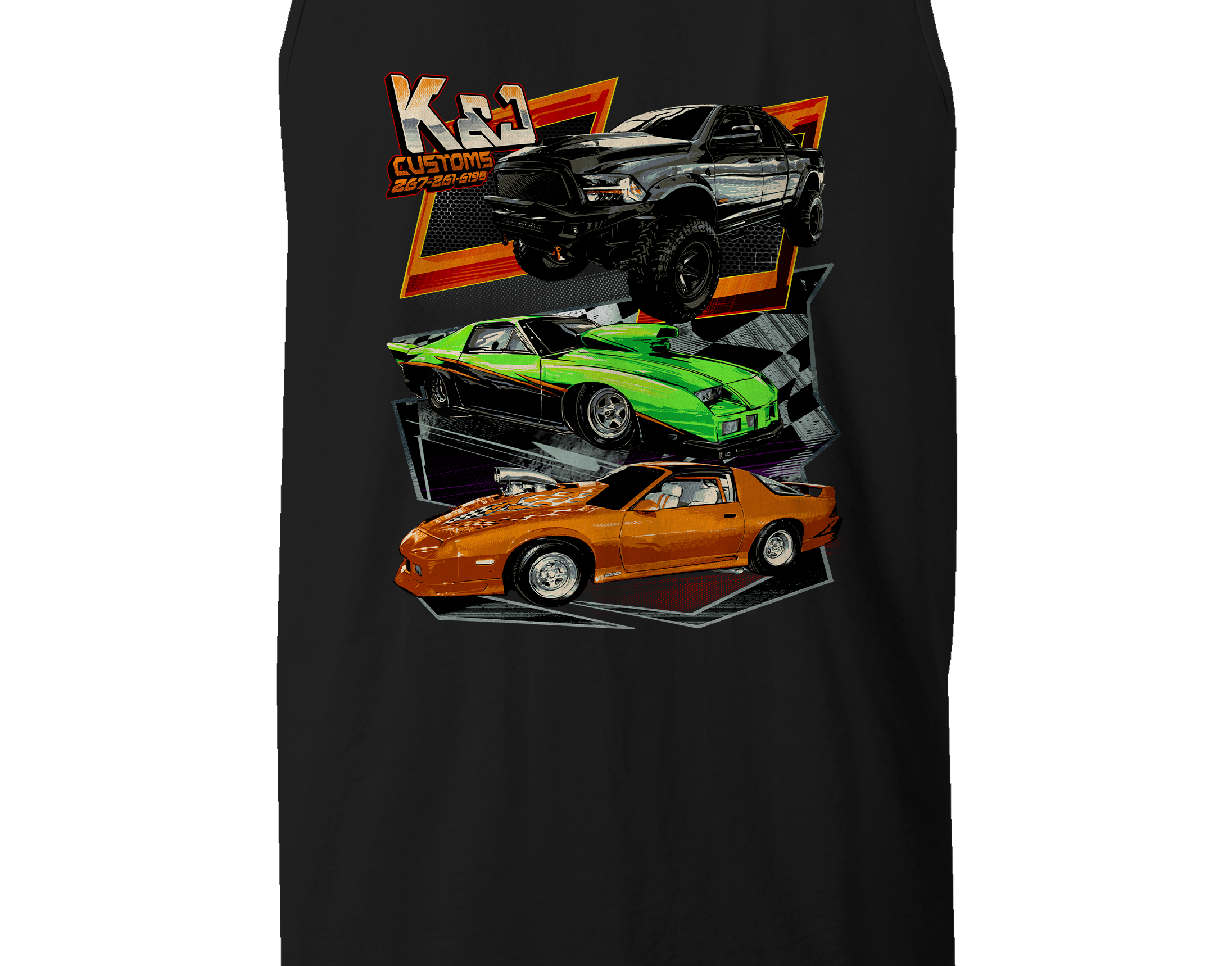 K&J Customs Tank Tops Black Acid Apparel