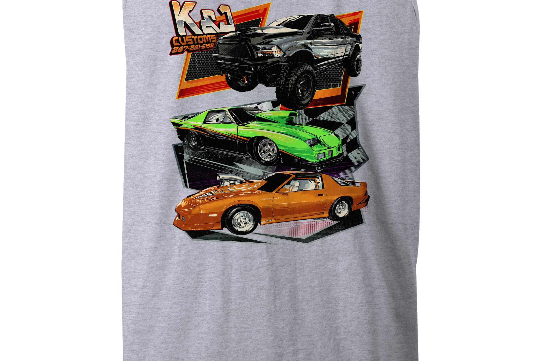 K&J Customs Tank Tops Black Acid Apparel