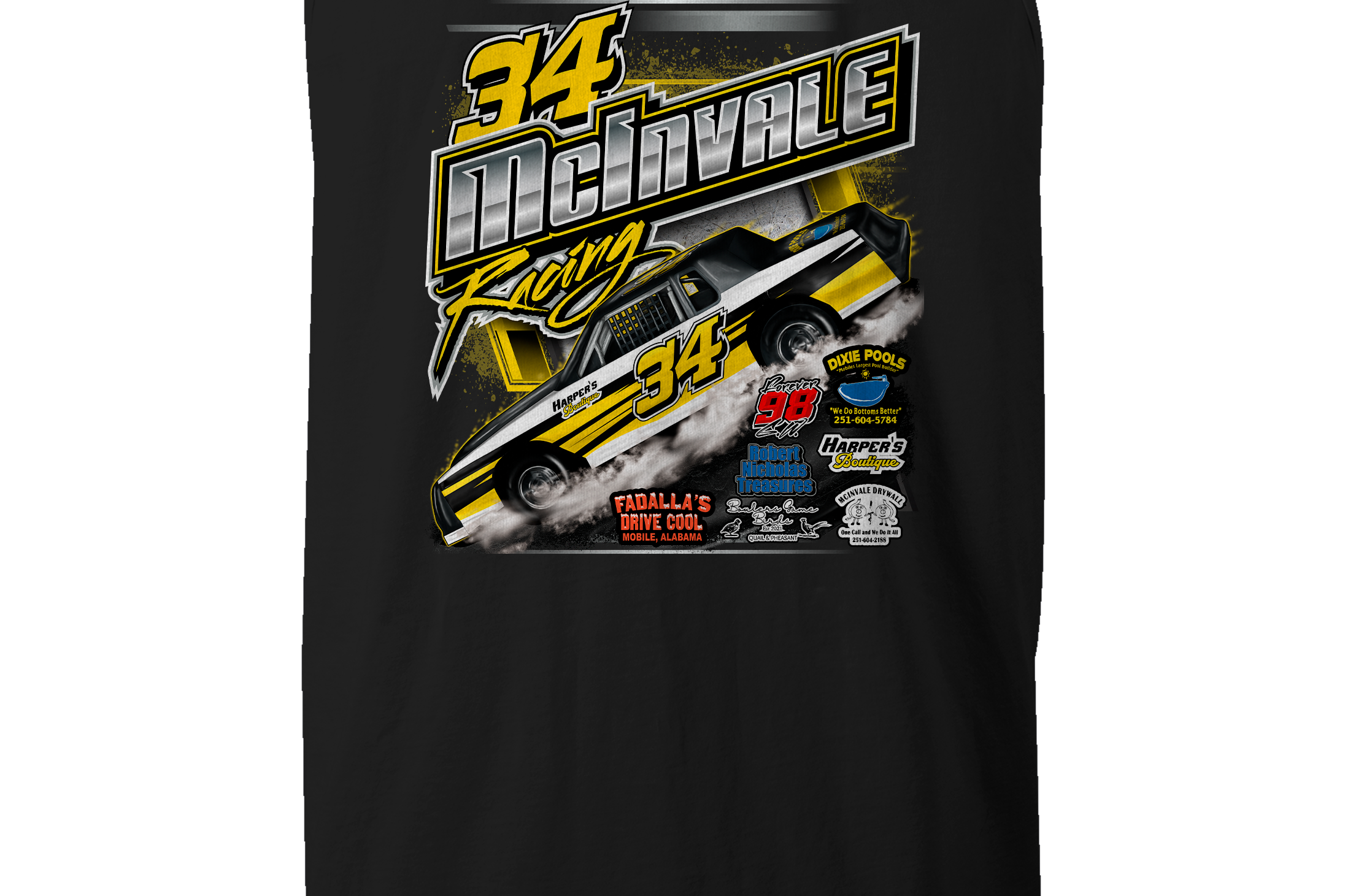 McInvale Racing Tank Tops Black Acid Apparel