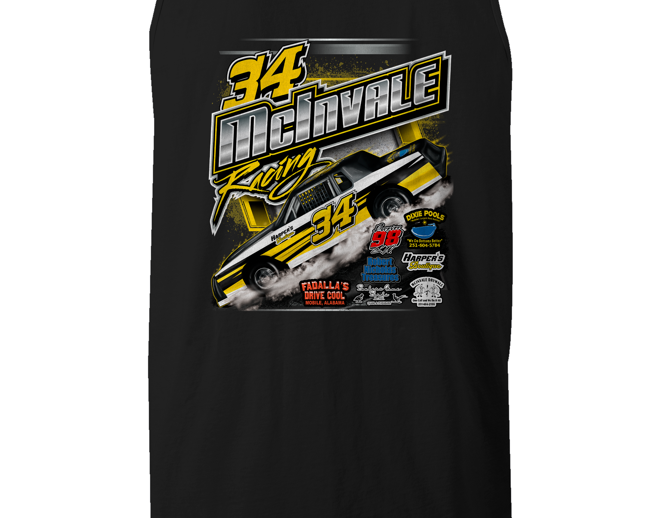 McInvale Racing Tank Tops Black Acid Apparel