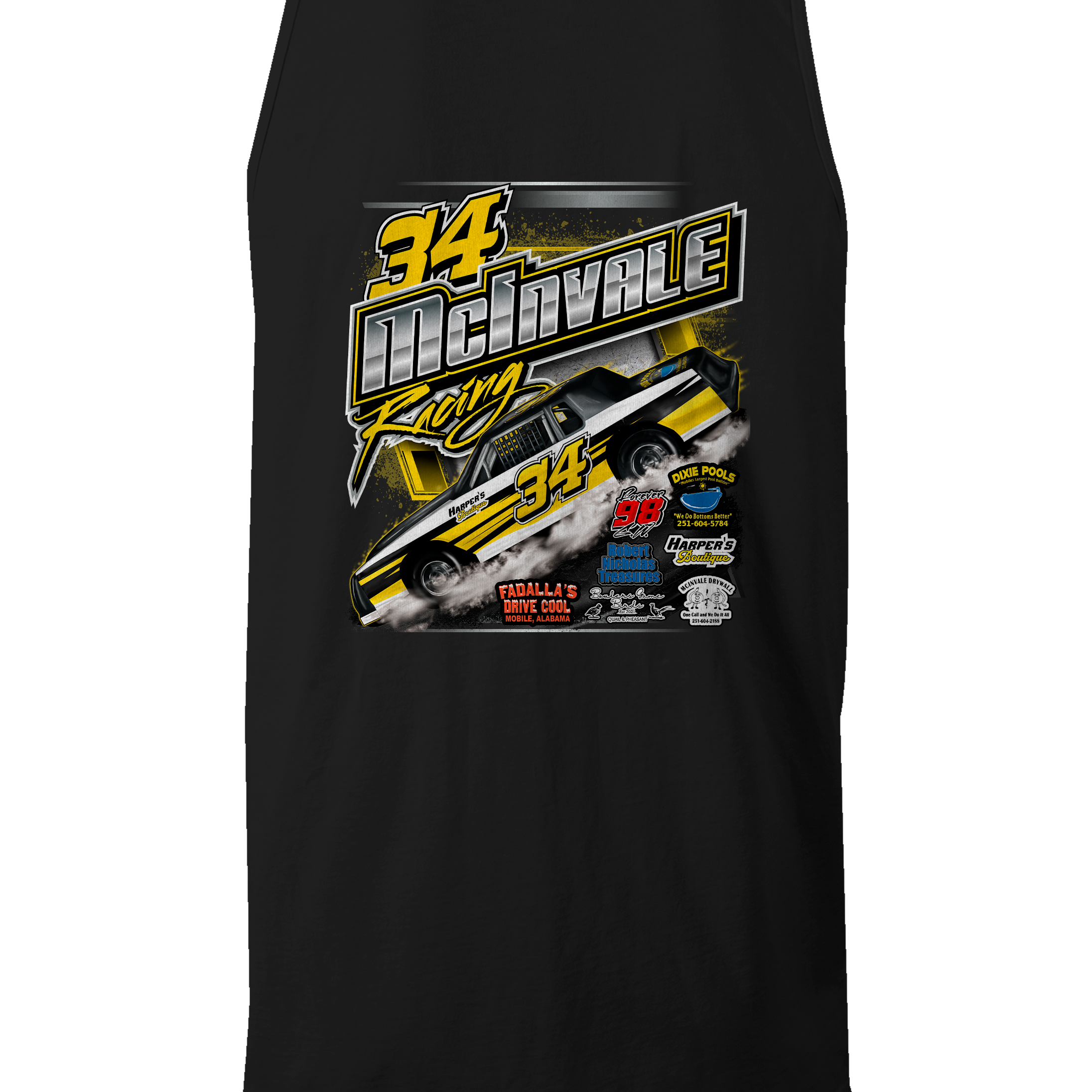 McInvale Racing Tank Tops Black Acid Apparel