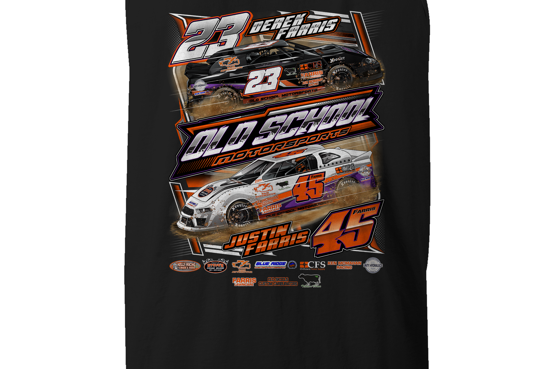 Old School Motorsports Tank Tops Black Acid Apparel