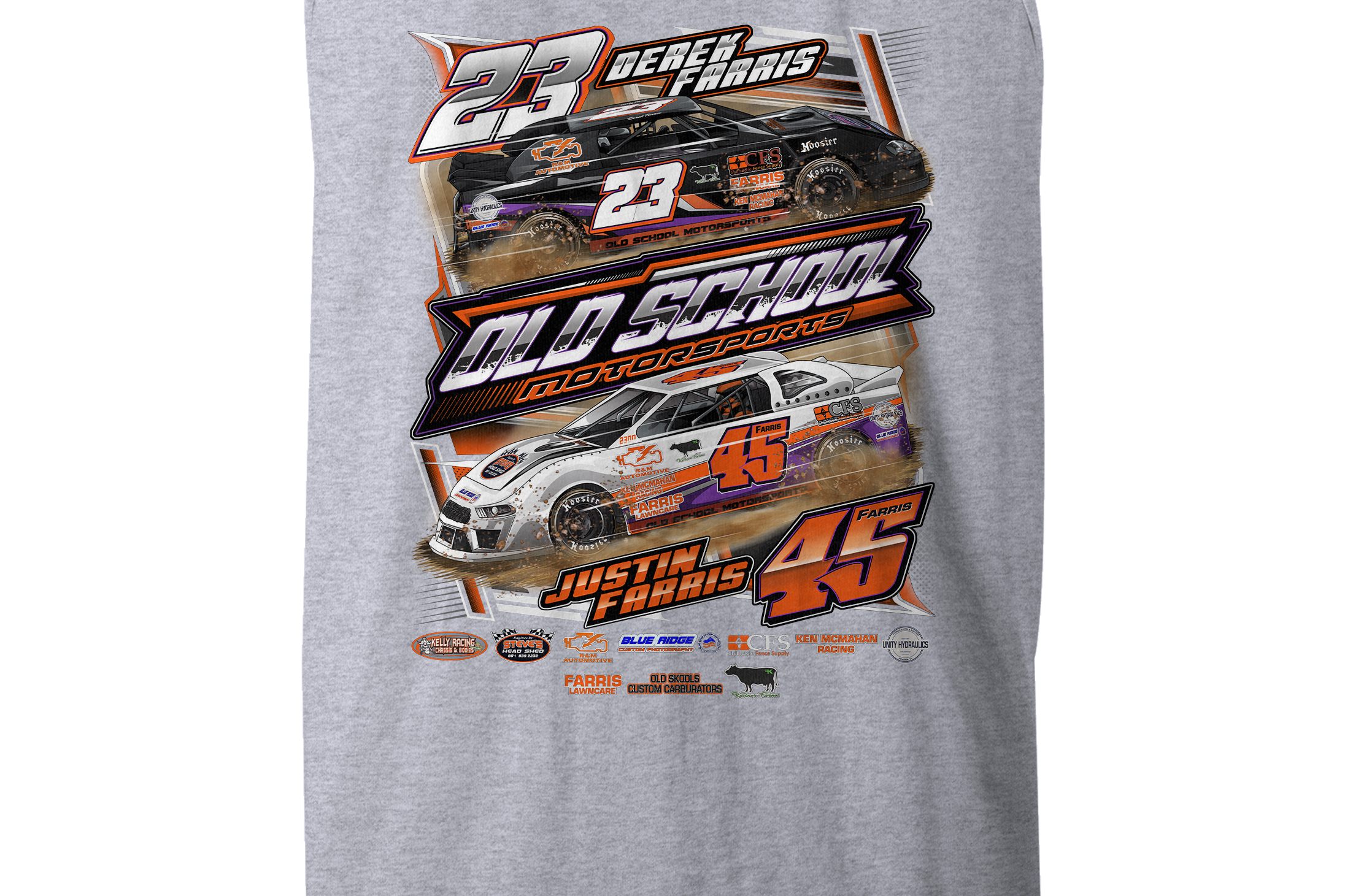 Old School Motorsports Tank Tops Black Acid Apparel