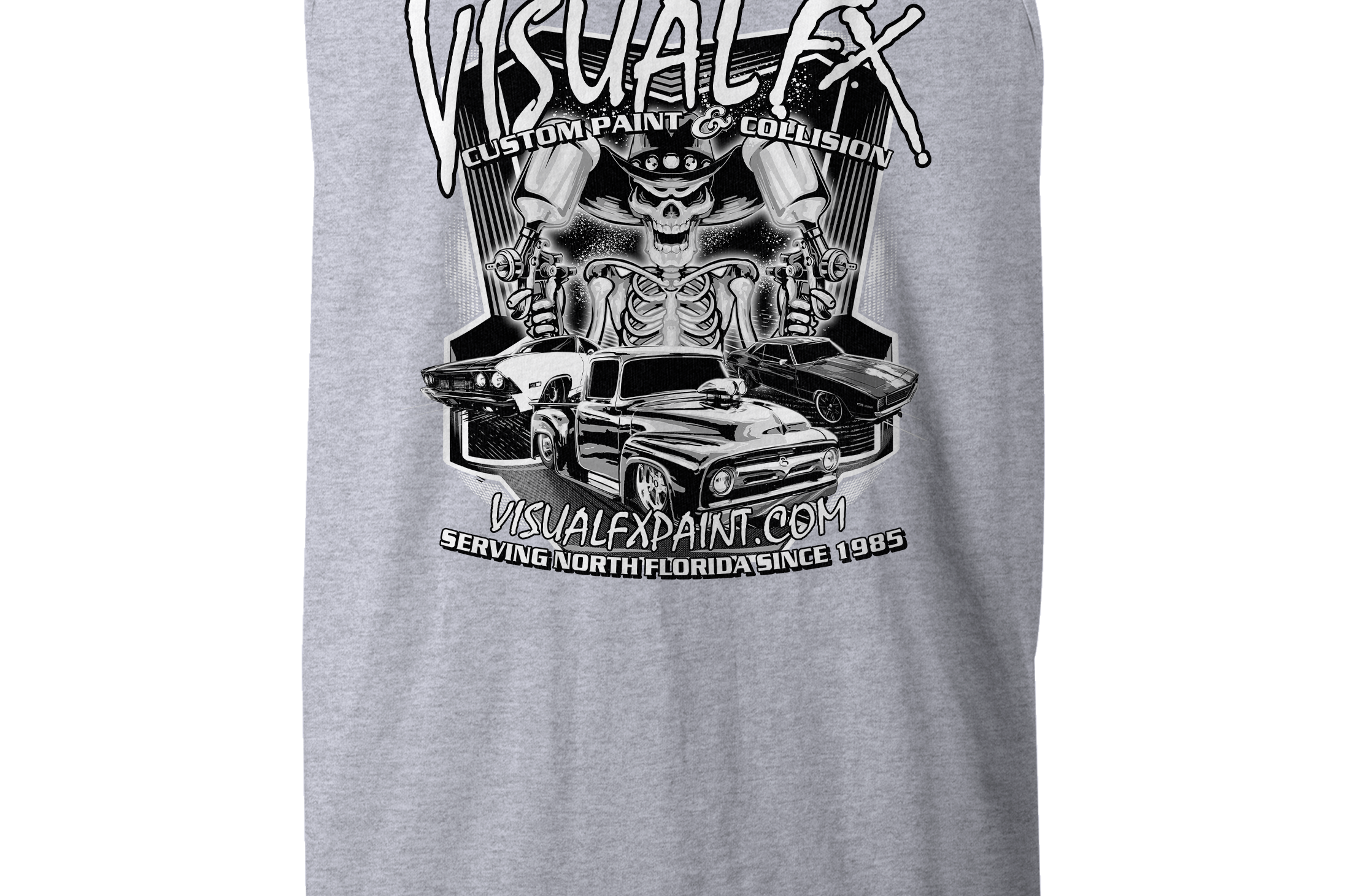 Visual FX Black and White Tank Tops Black Acid Apparel