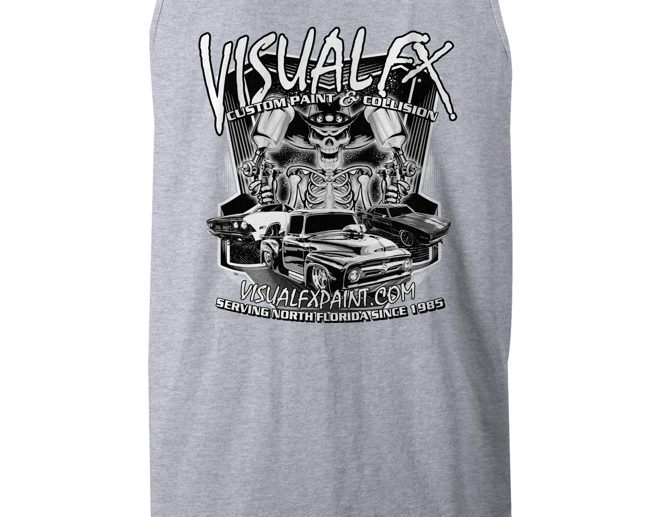 Visual FX Black and White Tank Tops Black Acid Apparel