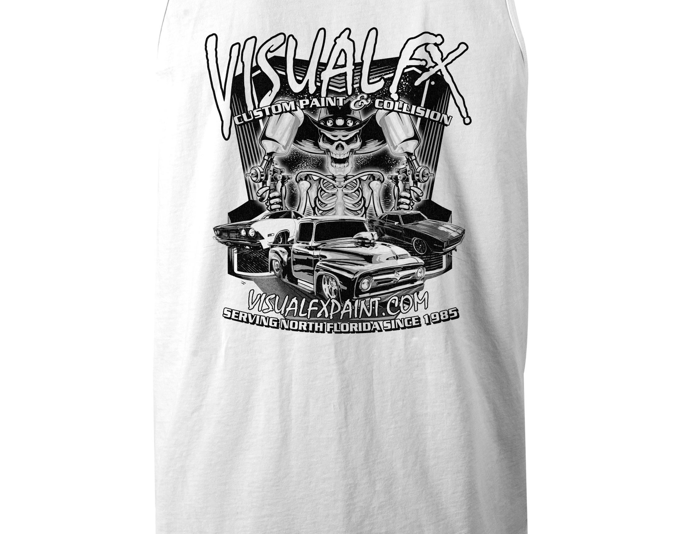 Visual FX Black and White Tank Tops Black Acid Apparel