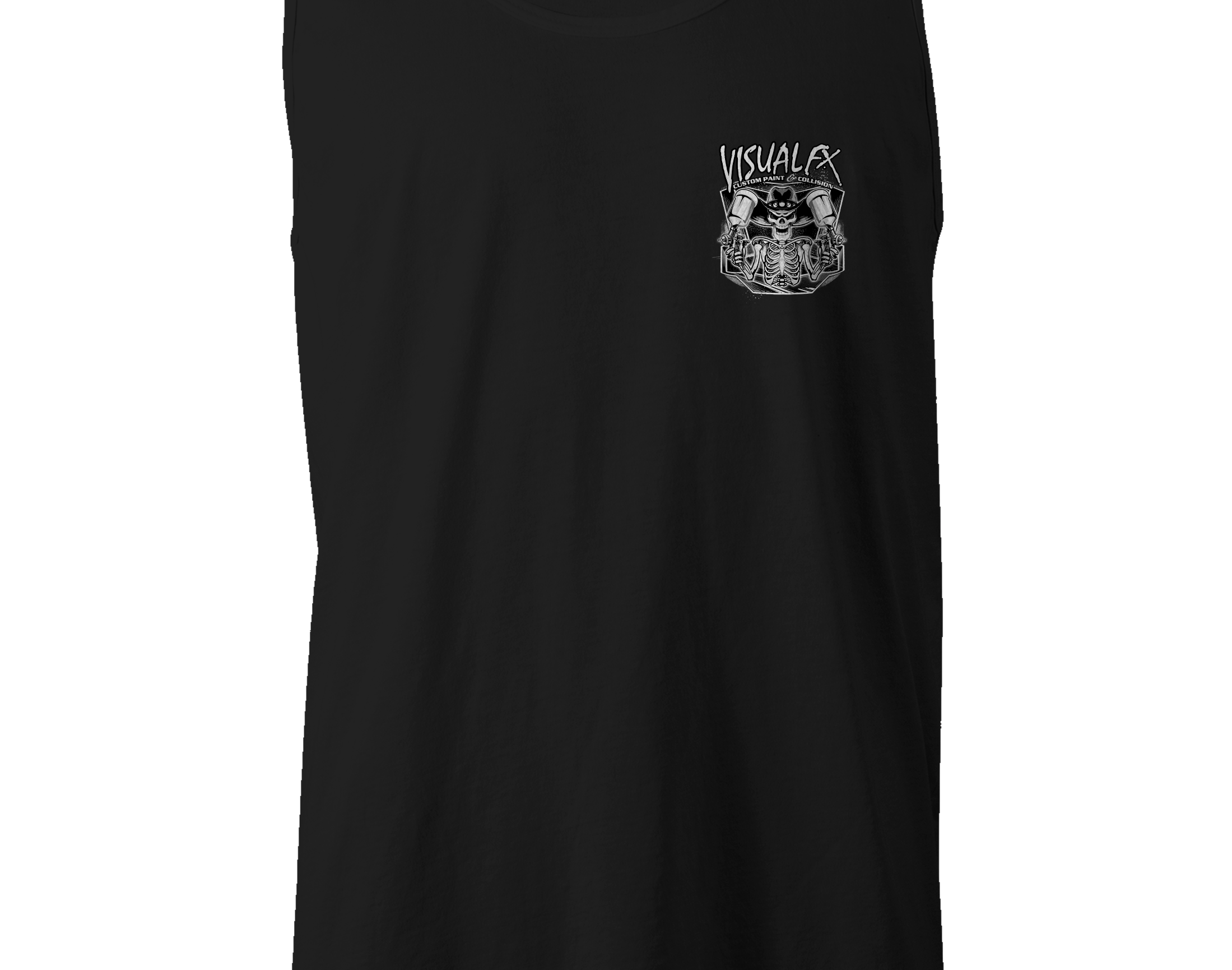 Visual FX Black and White Tank Tops Black Acid Apparel