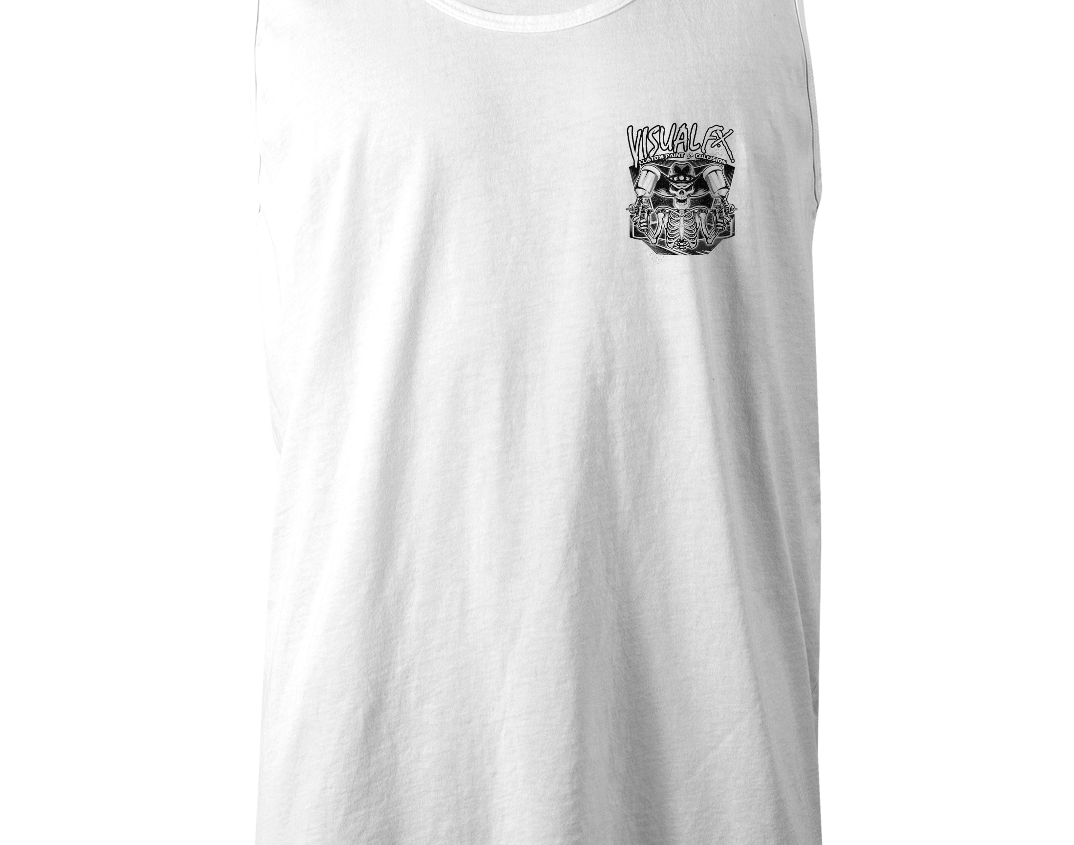 Visual FX Black and White Tank Tops Black Acid Apparel