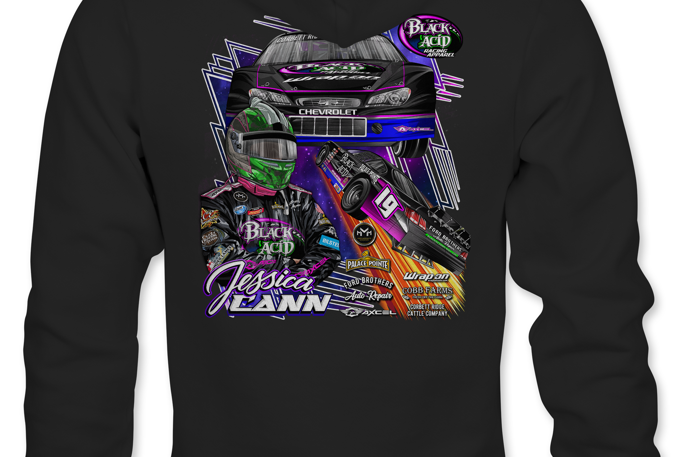 Jessica Cann Martinsville 2023 Hoodies Black Acid Apparel