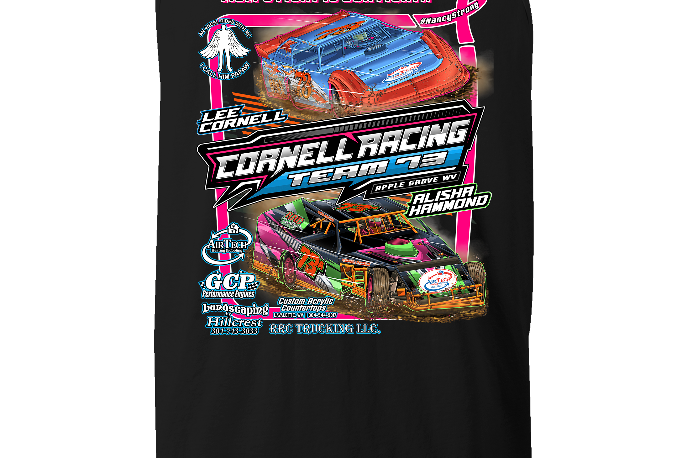 Cornell Racing Tank Tops Black Acid Apparel