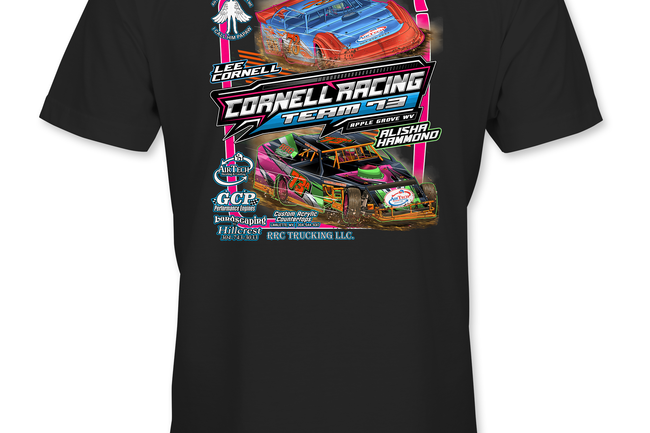 Cornell Racing T-Shirts Black Acid Apparel